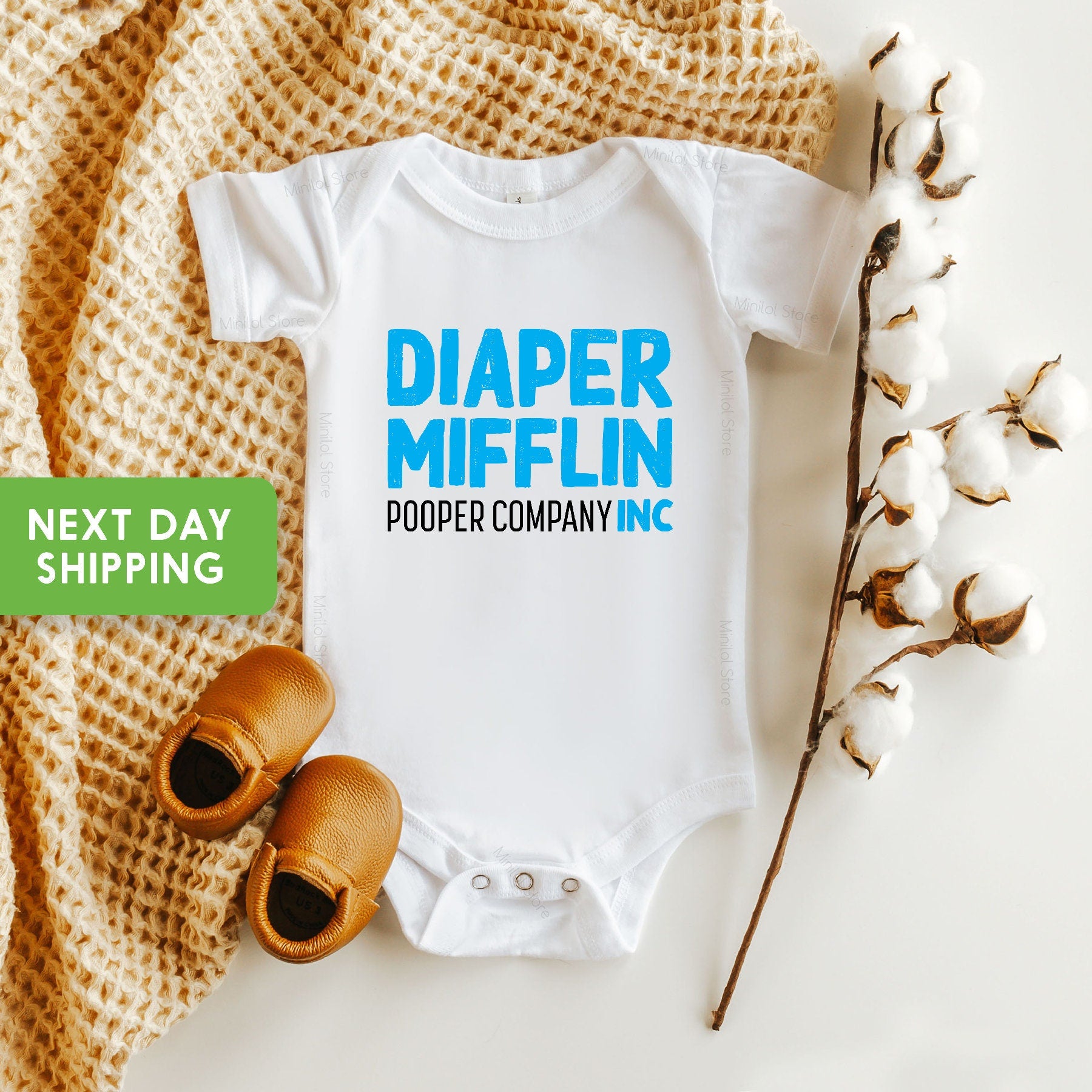 Diaper Mifflin Pooper Company Baby Onesie®, The Office Baby Bodysuits, Funny Baby Onesie®,
