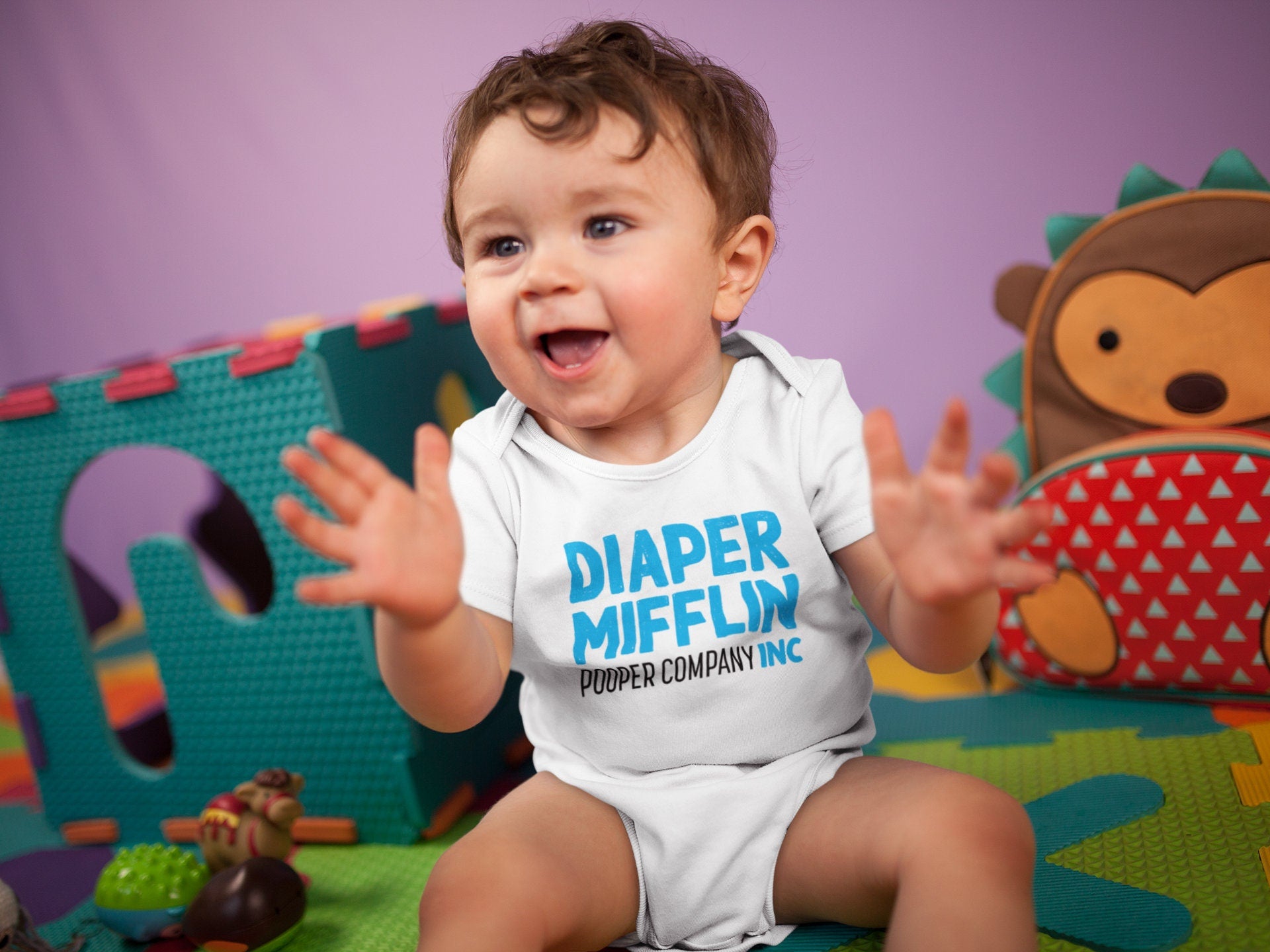 Diaper Mifflin Pooper Company Baby Onesie®, The Office Baby Bodysuits, Funny Baby Onesie®,