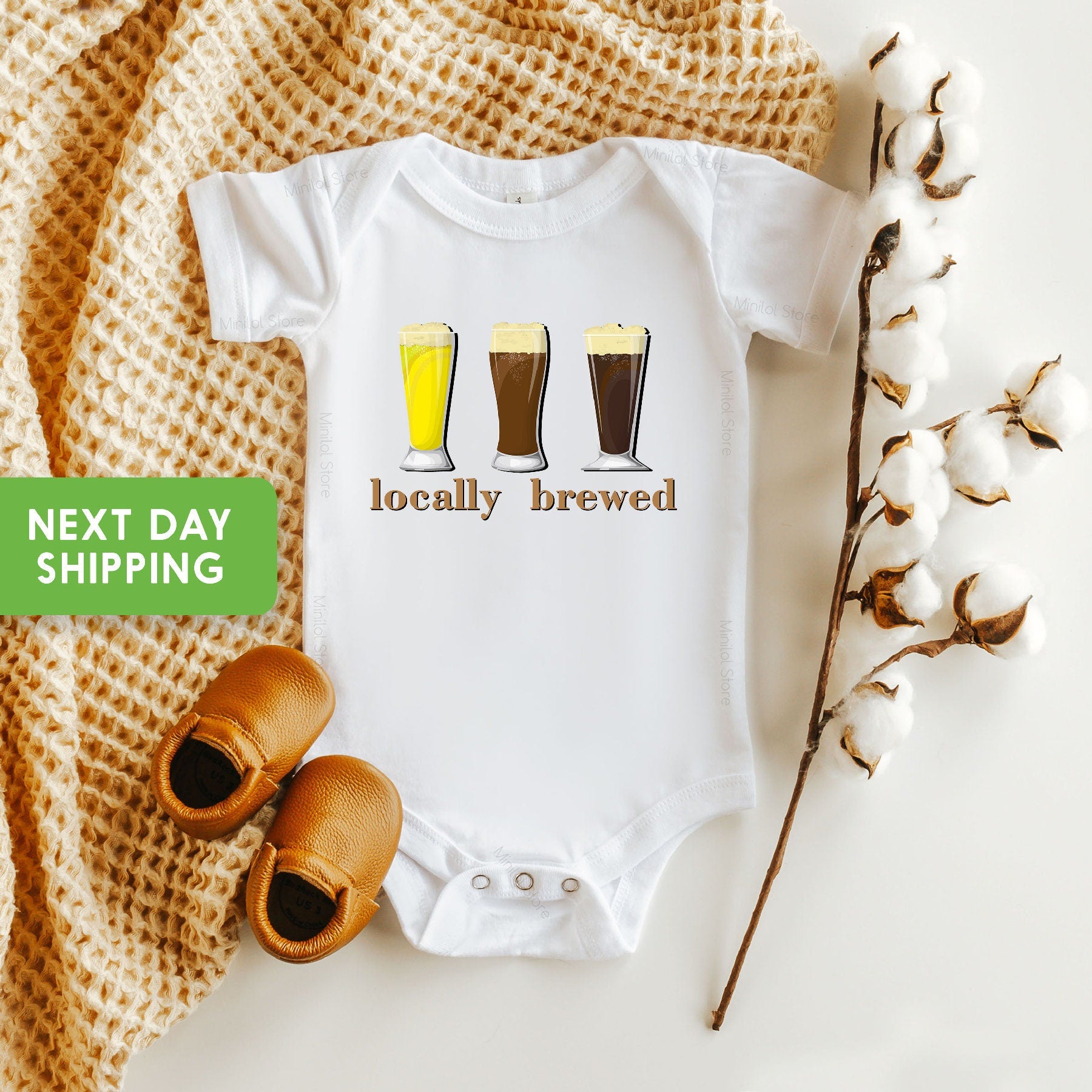 Funny Baby OnesieĀ® , Locally Brewed Baby OnesieĀ®, Beer Baby One Piece, Fun and Unique Baby Shower Gift, New Baby Gift