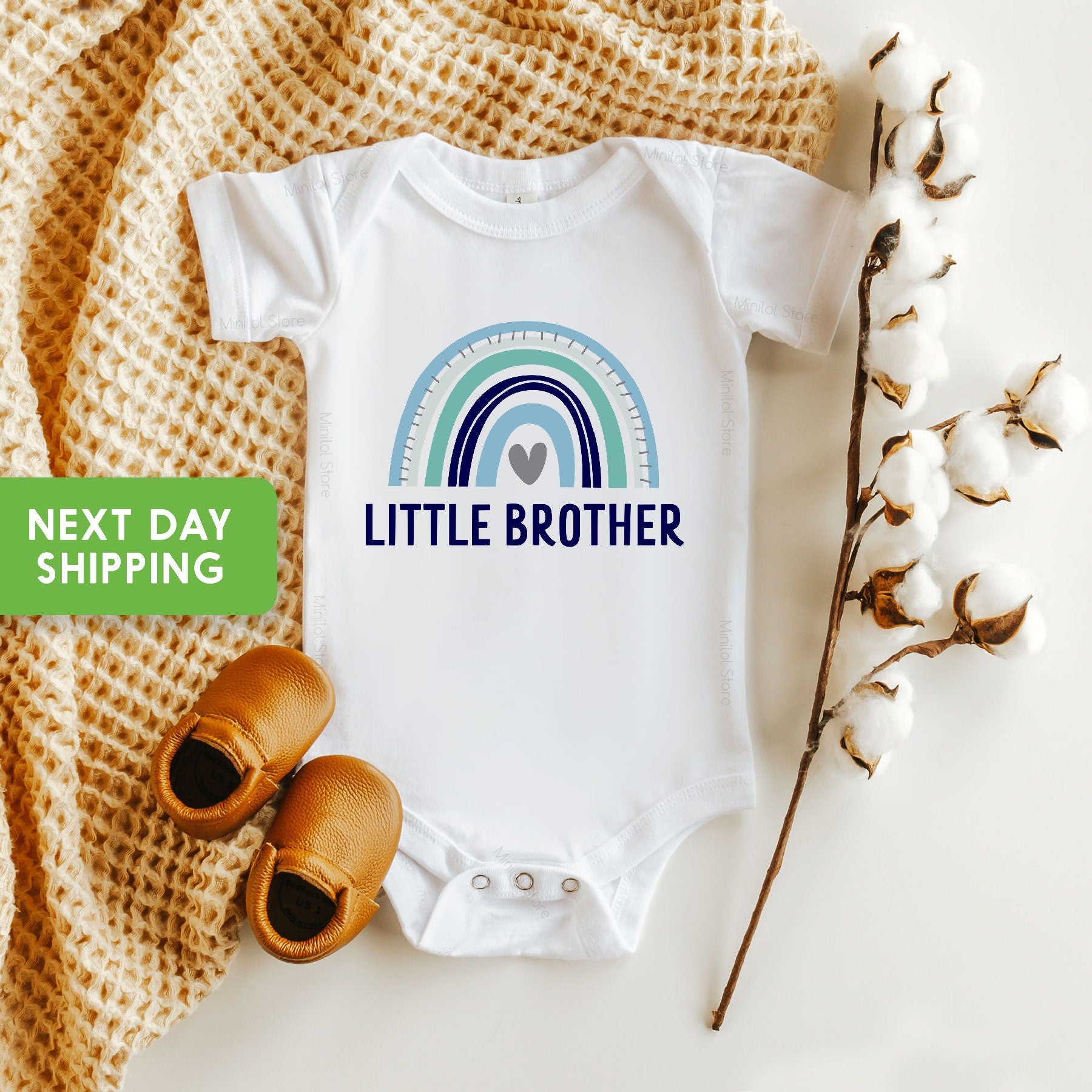 Rainbow Little Brother Onesie®, Little Brother Shirt, Little Brother Baby Onesie®, Baby Shower Gift, Baby Announcement, Pregnancy Announce