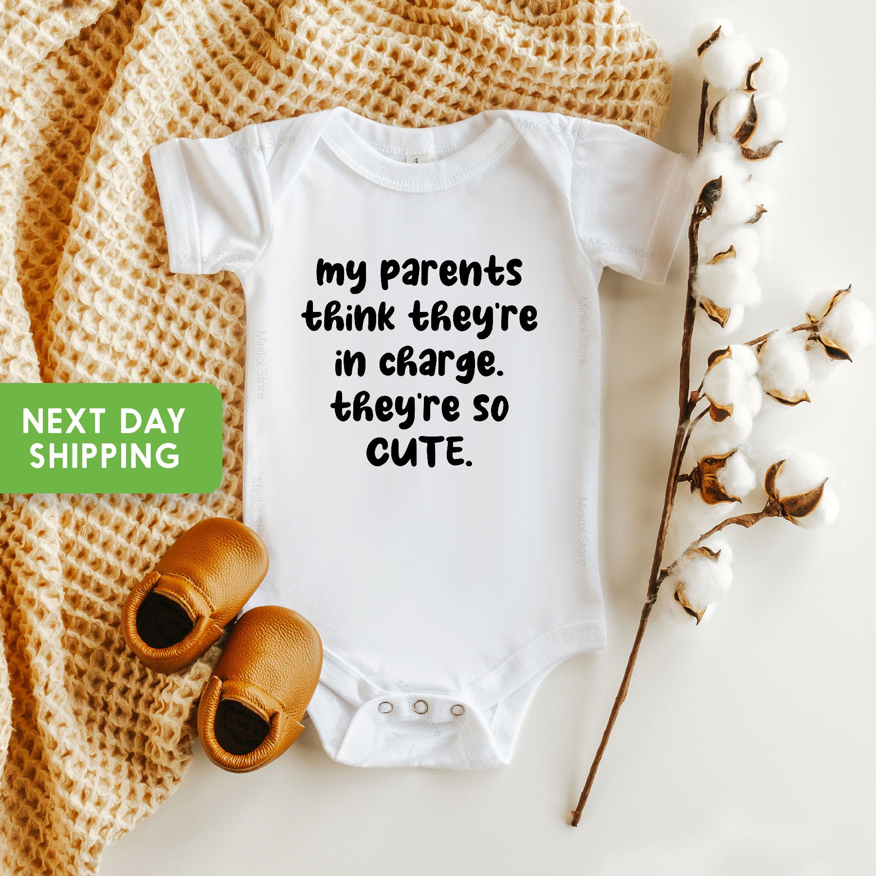 My Parents Think They're In Charge They're So Cute OnesieĀ®, Baby Gifts OnesieĀ®, Baby Shower Gift, Gifts for New Parents, Baby Announcement