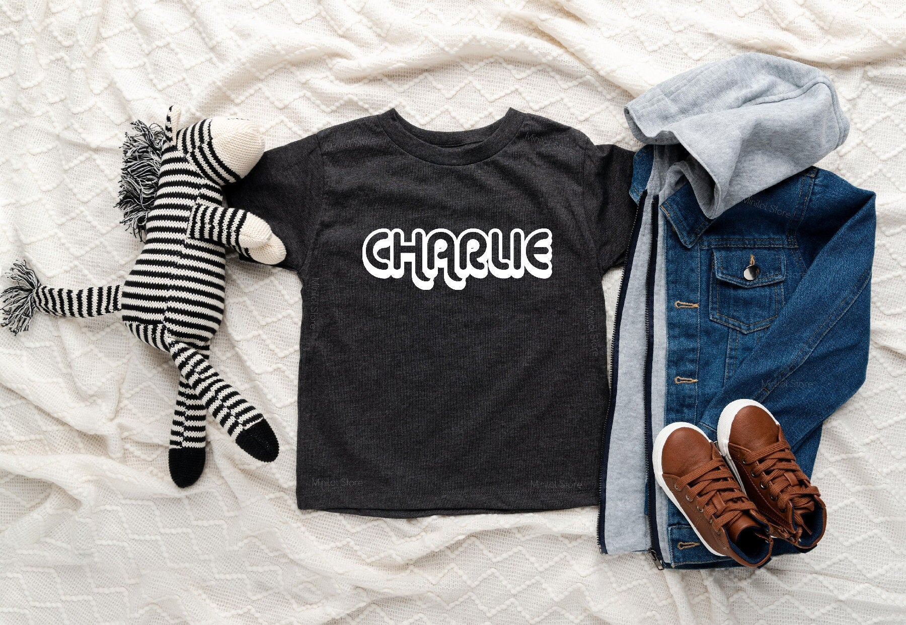 Retro Custom Name baseball design on Baby Short Newborn