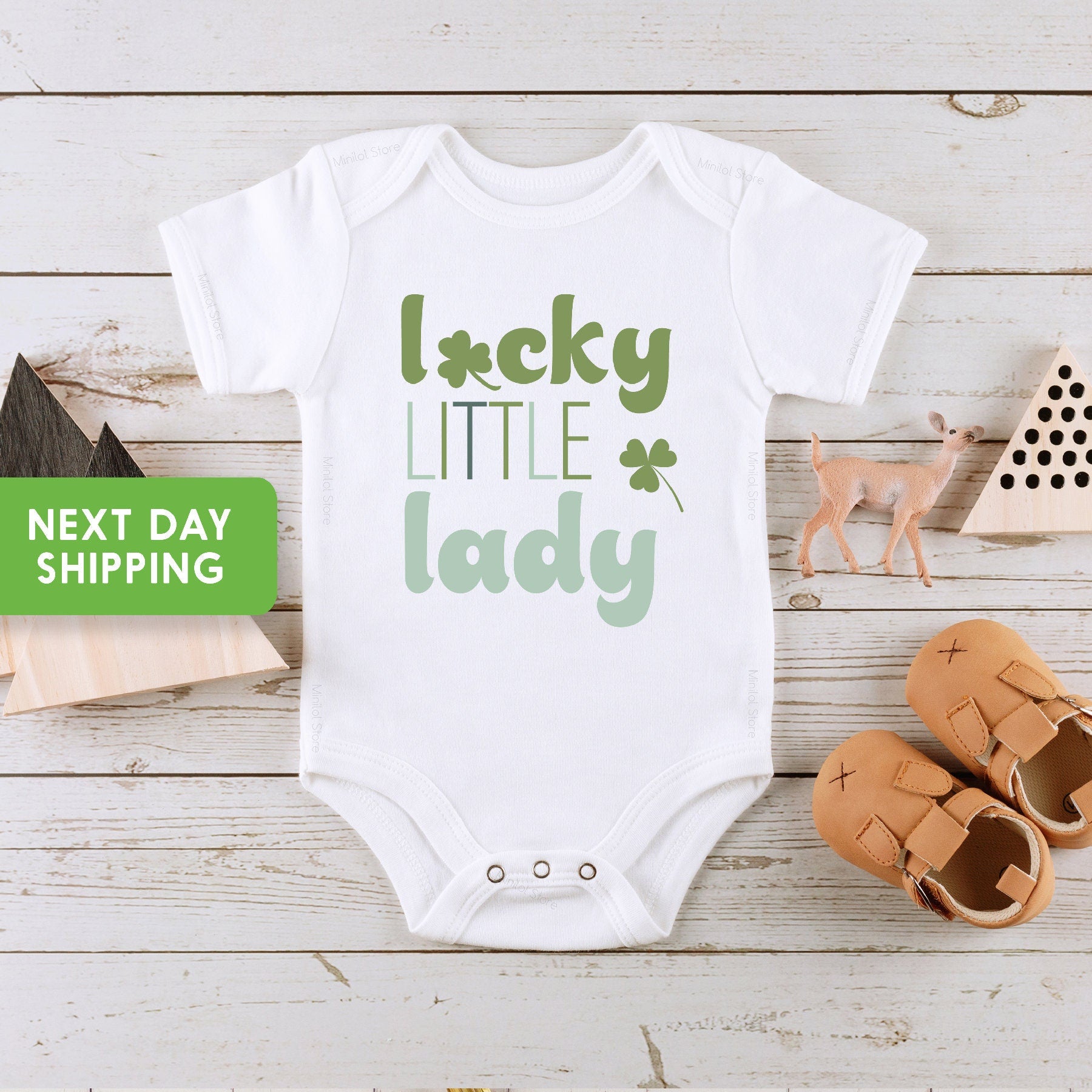 Lucky Little Lady Onesie®, St Patrick's Day Toddler Shirt, St. Patrick's Day Baby Onesie®, St Patrick's Day Boho Onesie®, March Baby Onesie®