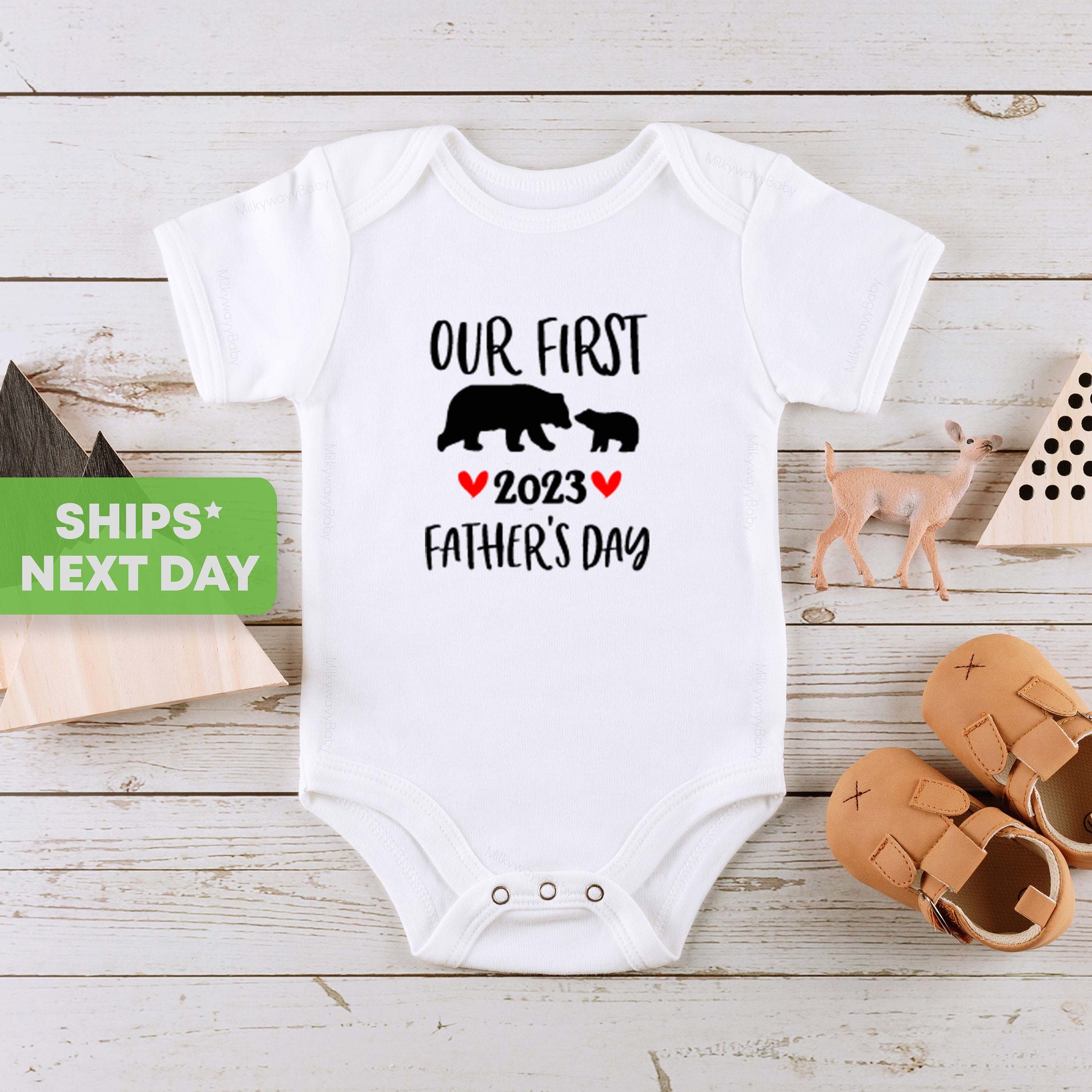 Our 1st Fathers Day Baby Grow OnesieĀ®, Father's Day OnesieĀ®, First Fathers Day Gift, Dad Gift From Baby, Happy Fathers's Day Baby Bodysuit