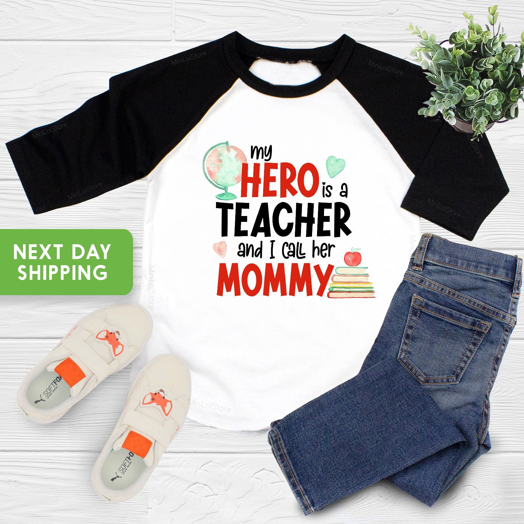 My Hero Is Mommy Bodysuit or Shirt, Teacher Baby Shower Gift, Mom Toddler Shirt, Mother's Day Gift, Teacher Mother Shirt for Kids