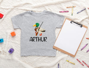 Personalized Duck Hunting deer design on Baby Short 3-6 Month Onesie