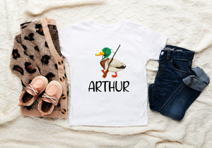 Personalized Duck Hunting deer design on Baby Short 6-9 Month Onesie