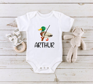 Personalized Duck Hunting deer design on Baby Short Newborn