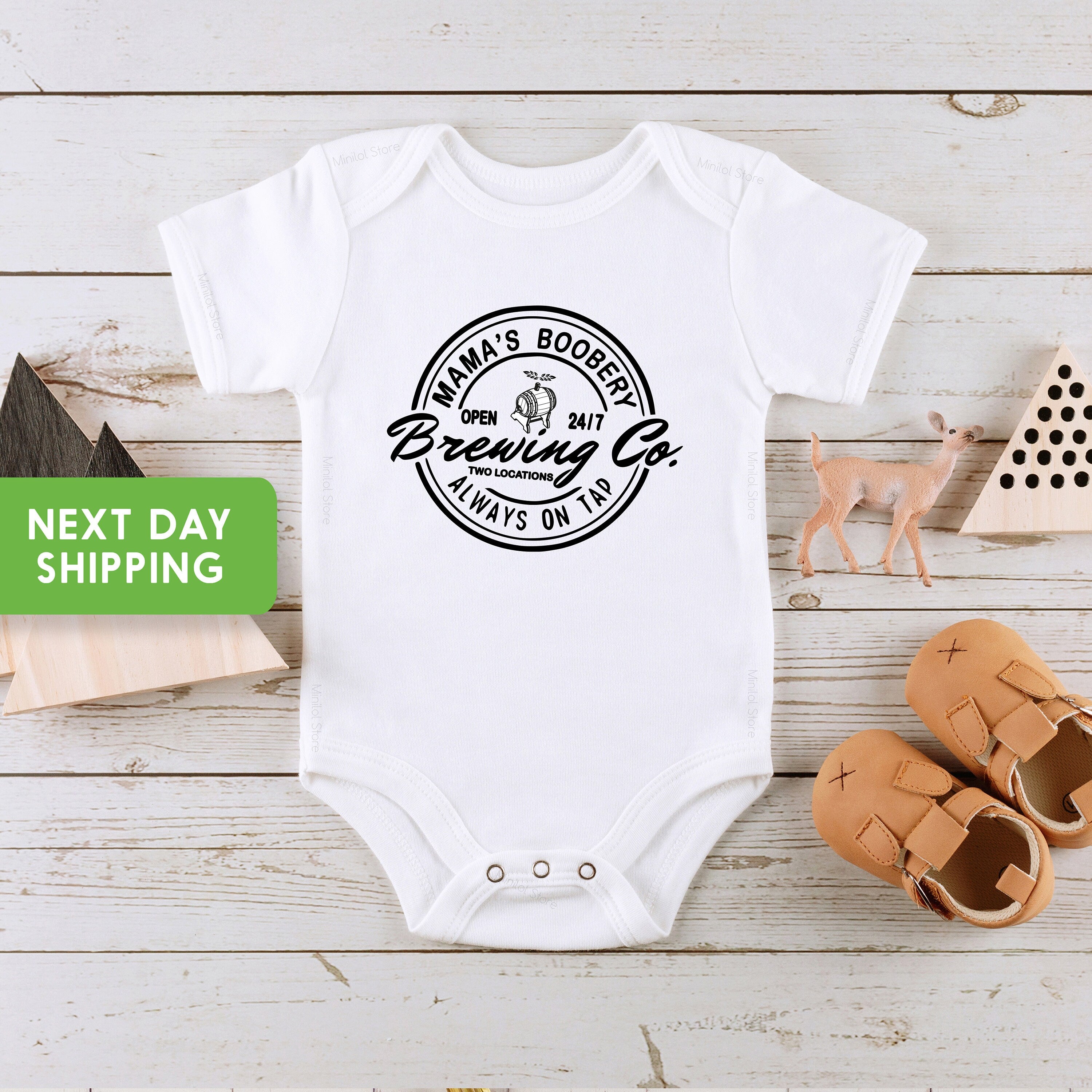 Always On Tap Onesie®, Funny Mama's Boobery Baby Bodysuit, Breastfeeding Baby Gift, Funny Breastfeeding Onesie®, Breastfeeding Bodysuit