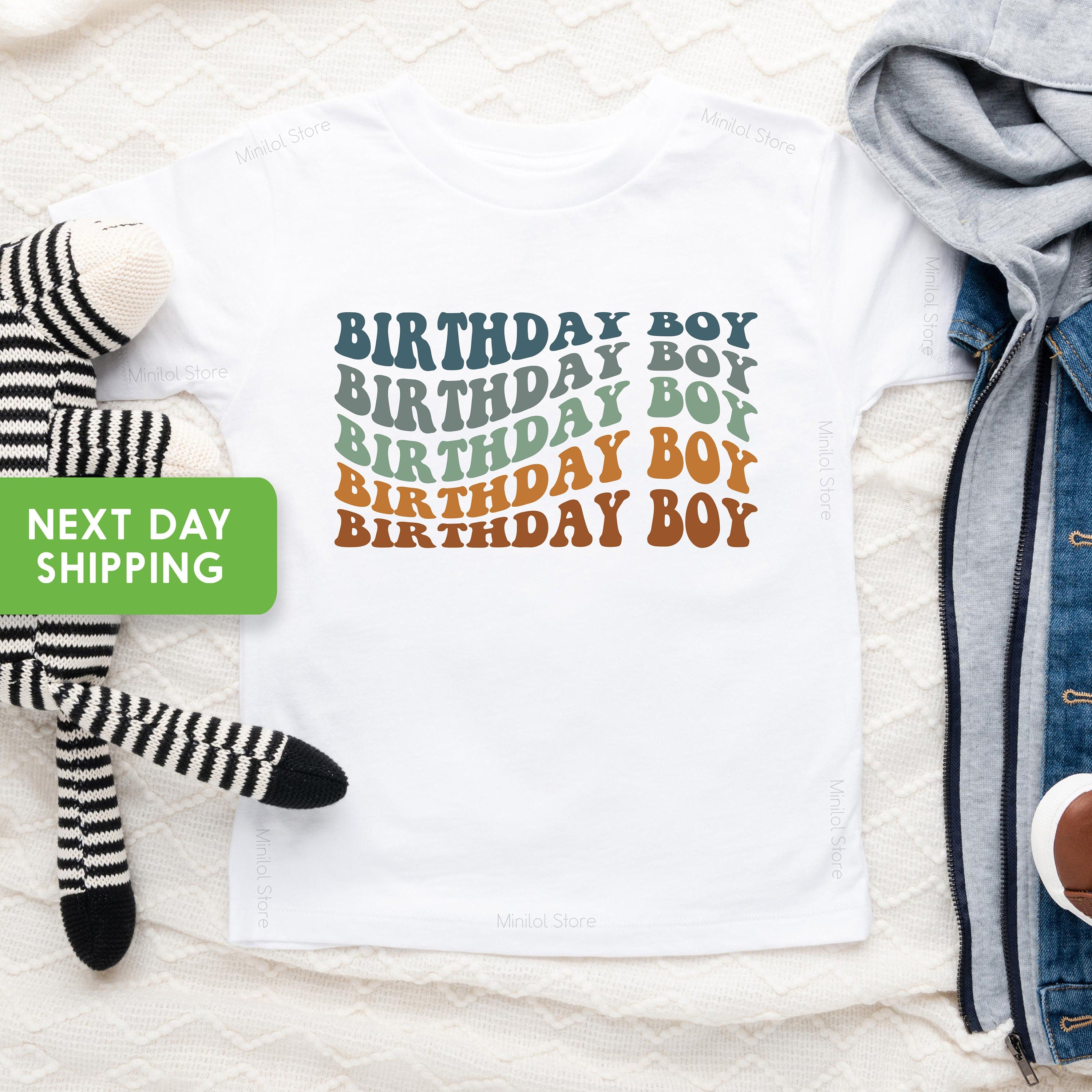 Birthday Boy Toddler Shirt, Wavy Letters Boys Birthday Shirt, Birthday Boy Gift, Toddler & Youth Tee, Birthday Shirt, Birthday OnesieĀ®
