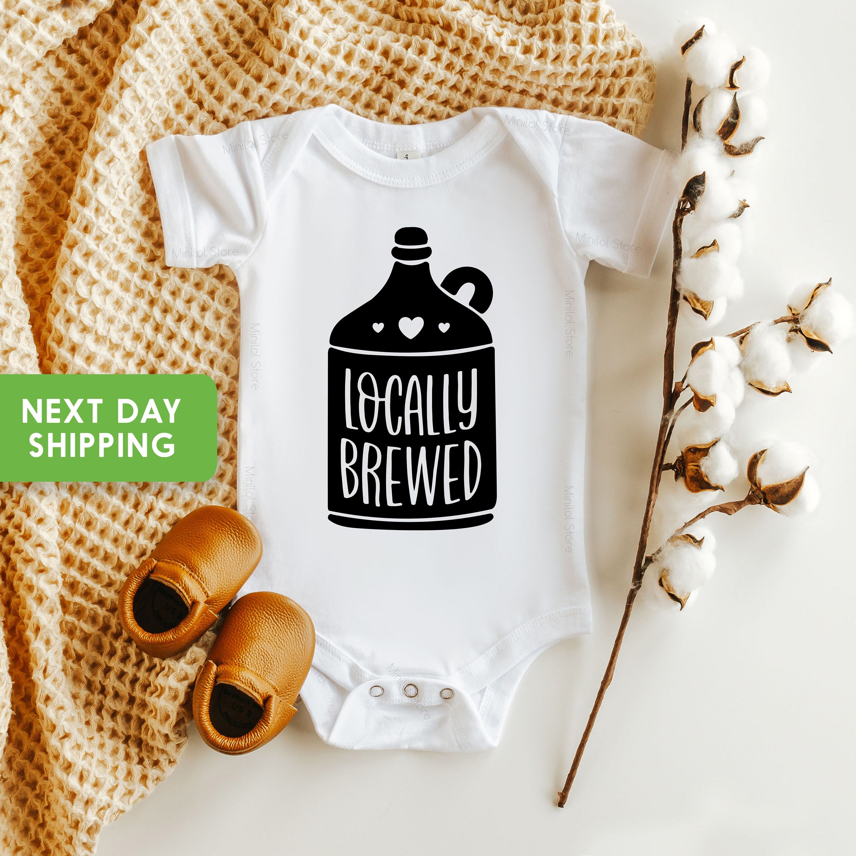 Locally Brewed Baby Onesie®, Funny Onesie®, Beer Baby One Piece, Fun and Unique Baby Shower Gift, New Baby Gift