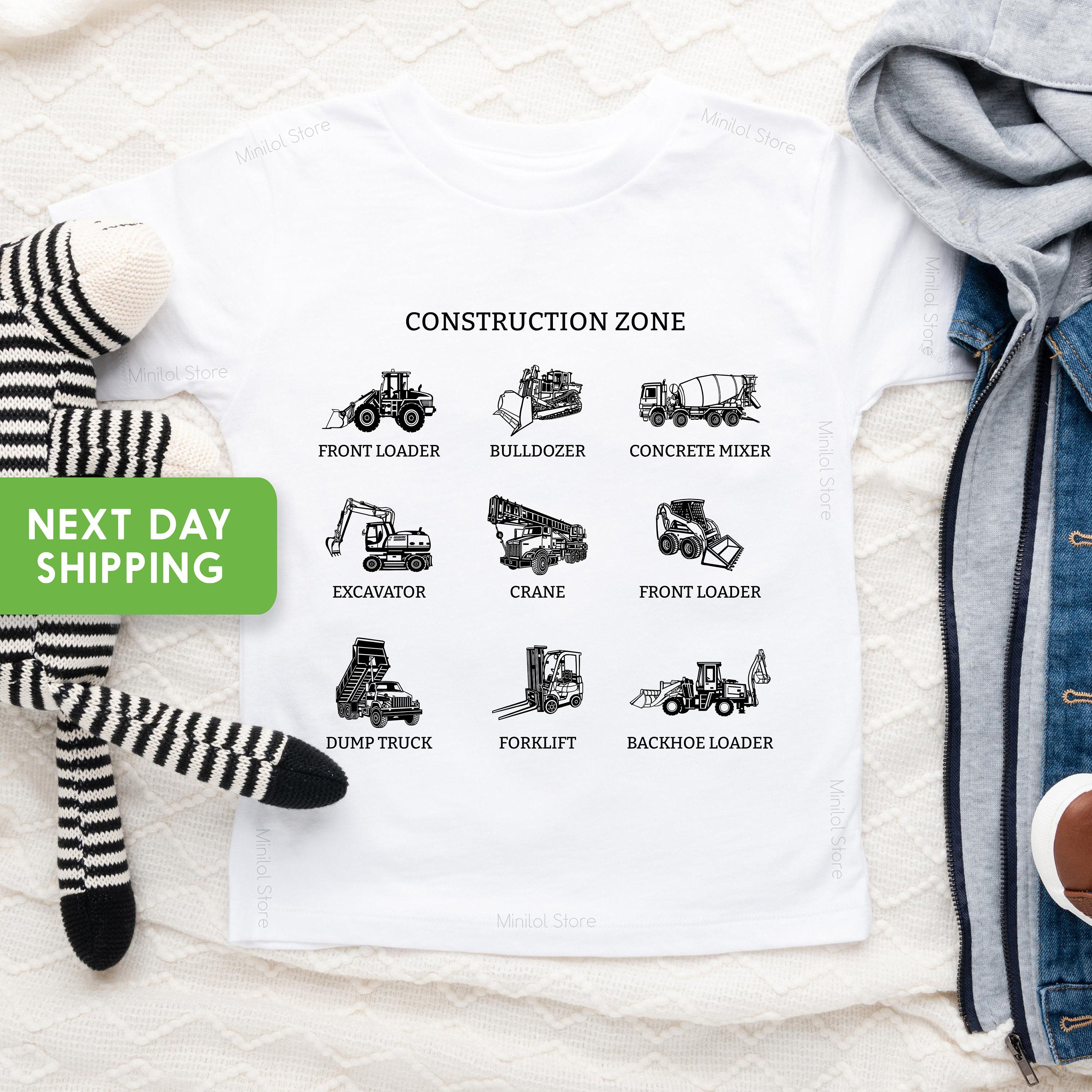 Construction Zone Toddler Shirt, Vintage Tractor Kids Shirt, Natural Work Zone Toddler Tee, Trucks Toddler Shirt, Construction Shirt