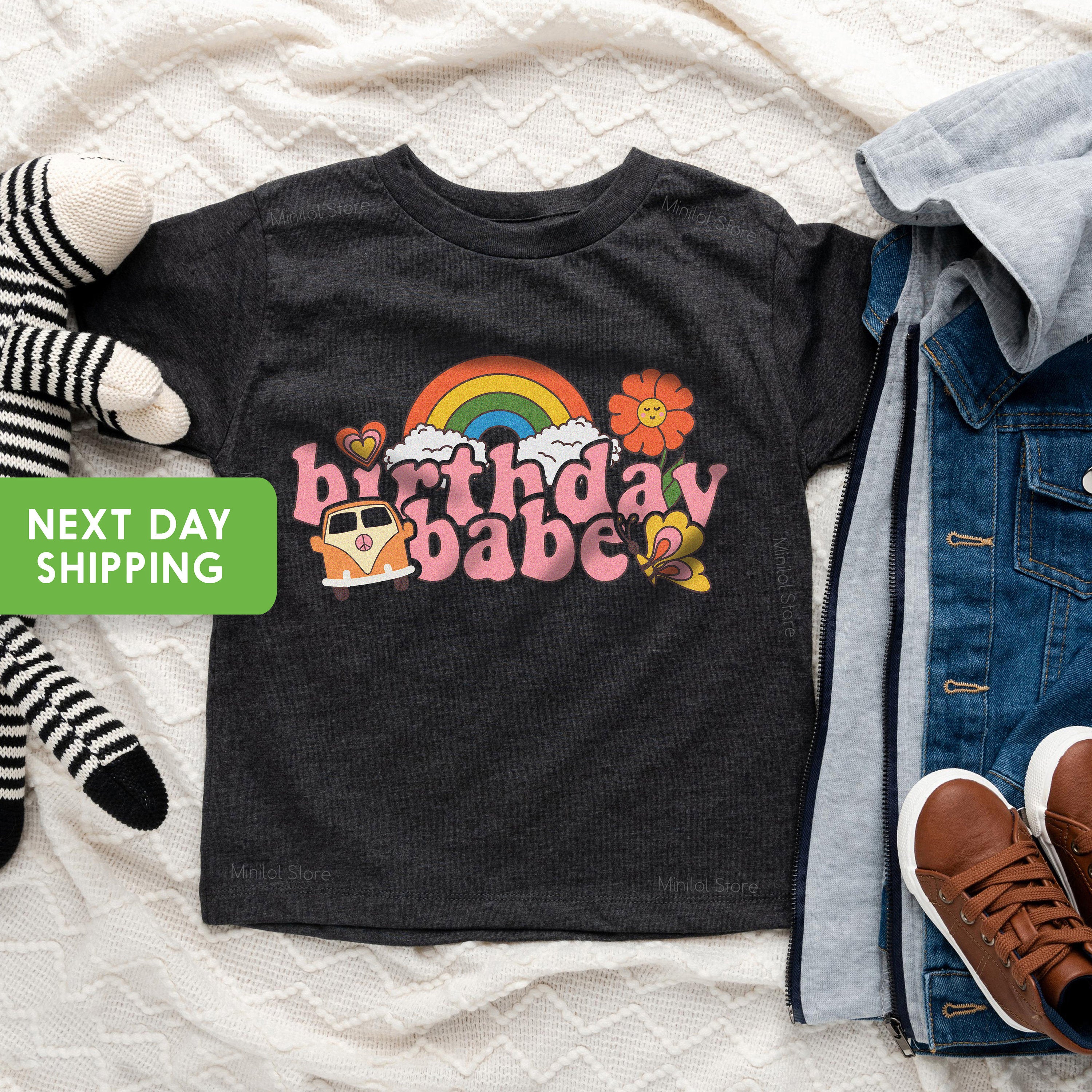 Pink Retro Birthday Babe Toddler Shirt, Birthday Onesie®, Retro Birthday Babe Toddler Shirt, Cute Girls Kids Shirt, Birthday Gift