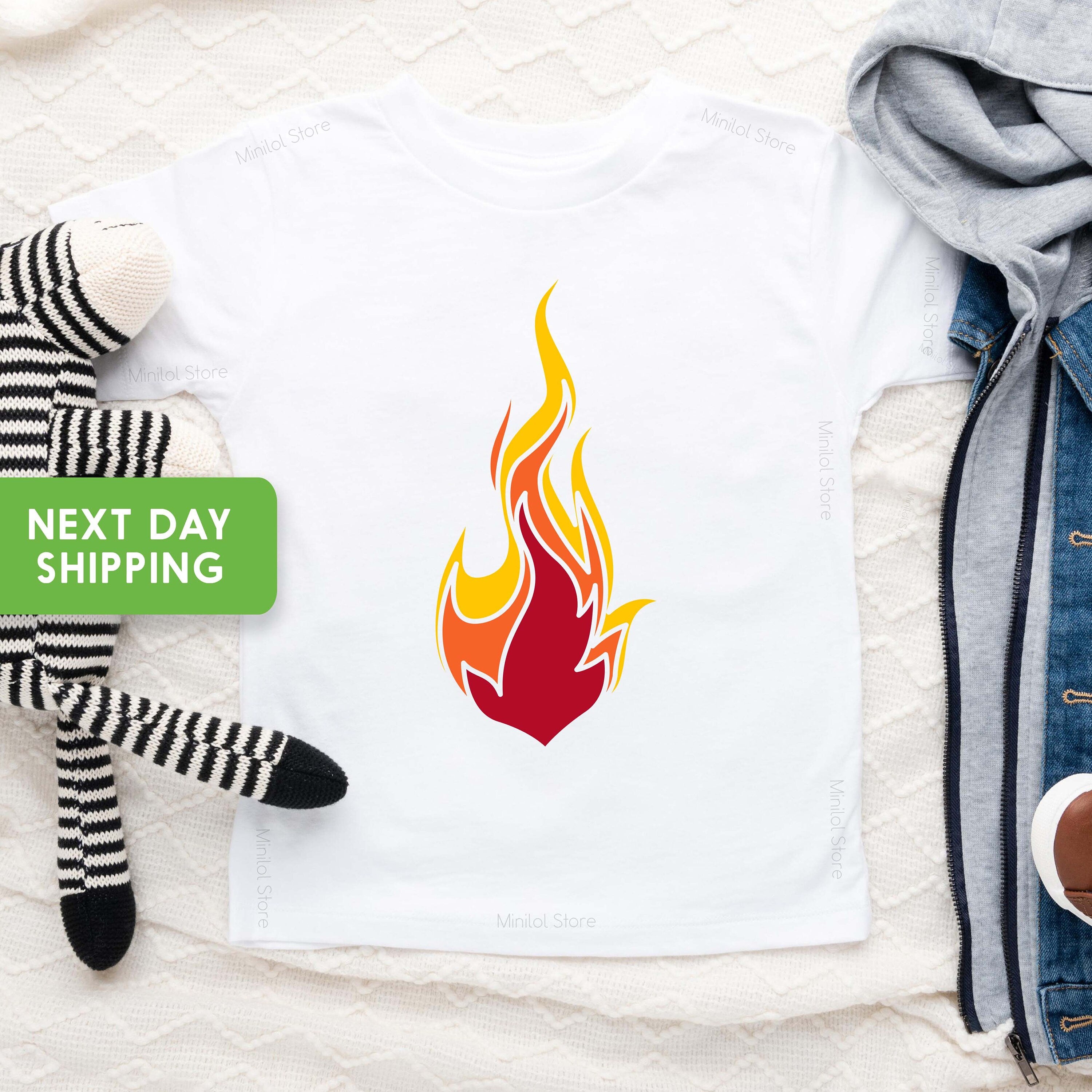 Kids Flame Print Kids Shirt, Gaming Kids Shirt, Flame T-shirt, Kids Flame Graphic Tee, Gift For Toddler, Fire Toddler Shirt