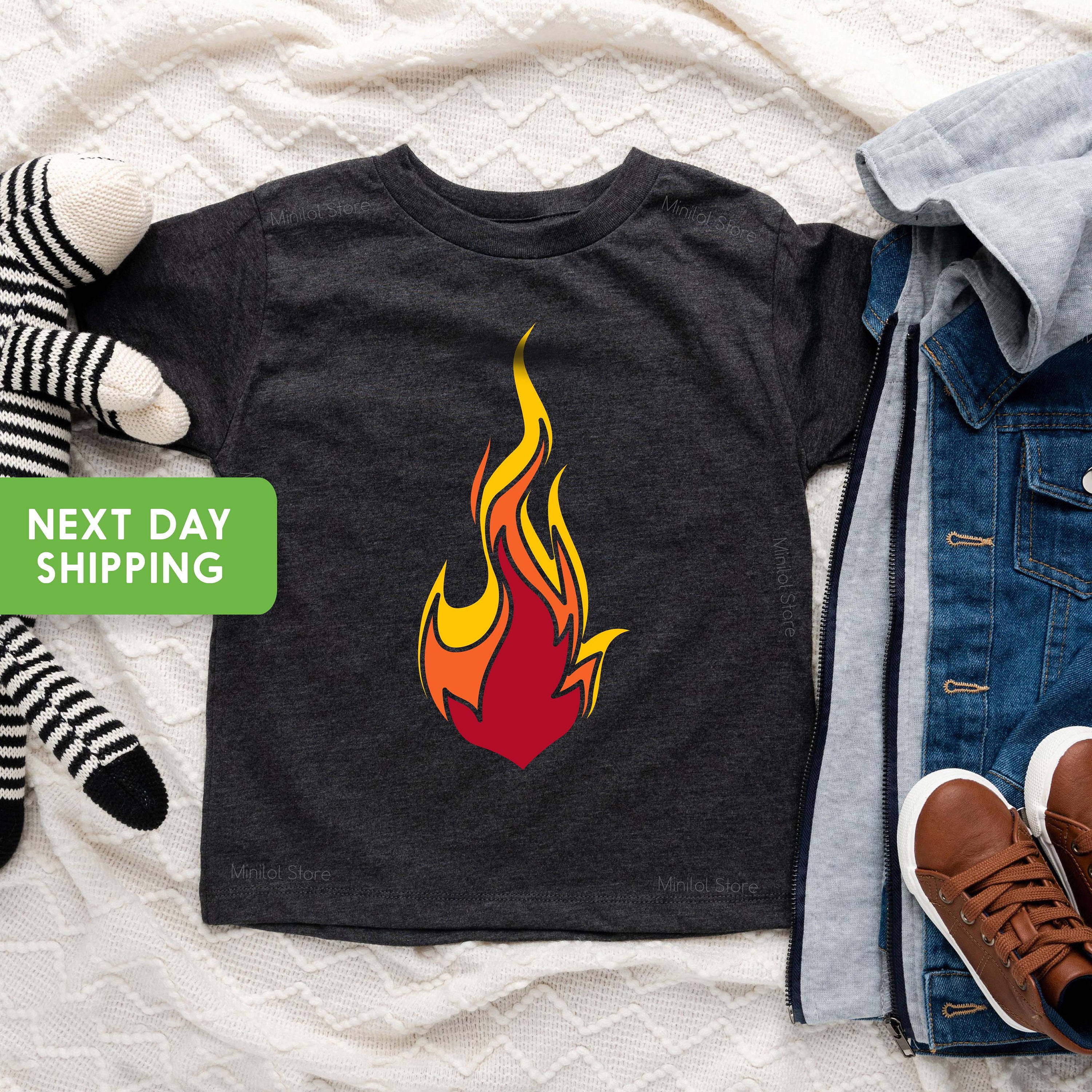 Kids Flame Print Kids Shirt, Gaming Kids Shirt, Flame T-shirt, Kids Flame Graphic Tee, Gift For Toddler, Fire Toddler Shirt