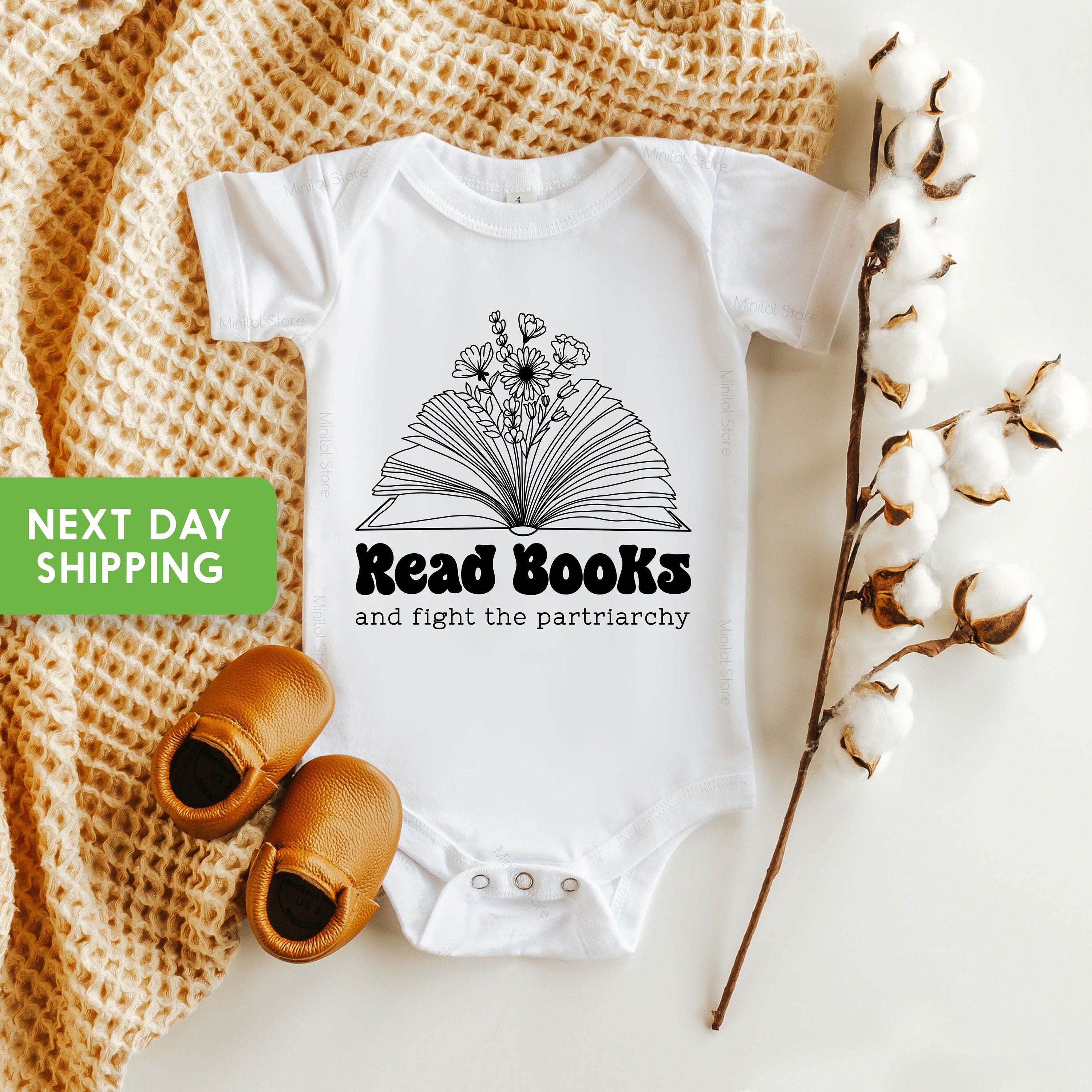 Read Books and Fight the Patriarchy Onesie®, Cute Feminism Natural Bodysuit, Feminist Toddler Shirt, Shirt for Feminist Kids, Activist Shirt