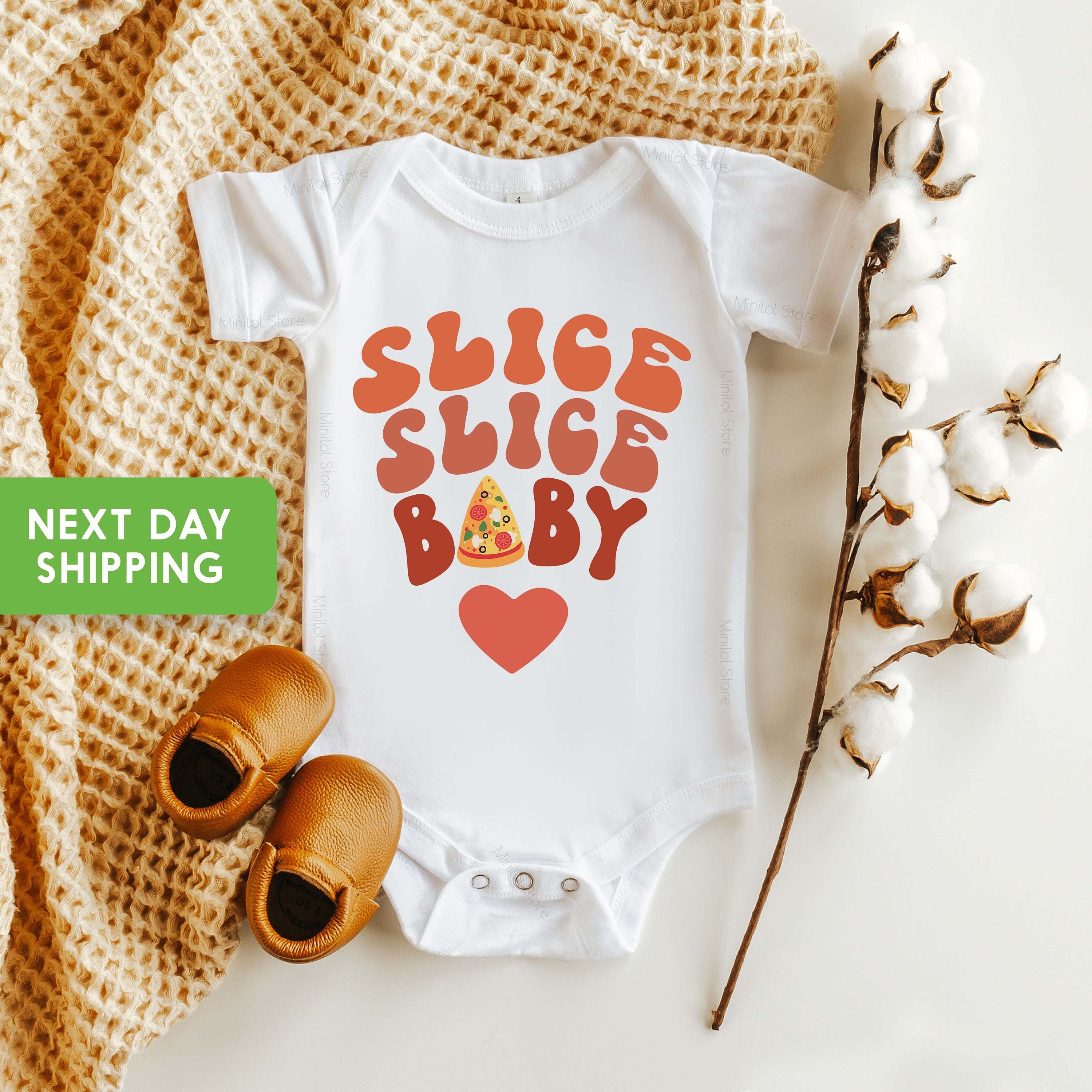 Slice Slice Baby Pizza Bodysuit, Newborn Gender Neutral Outfits, Cute Vintage Onesie®, Slice Slice Baby, Baby shower Gift, Pizza Toddler Tee