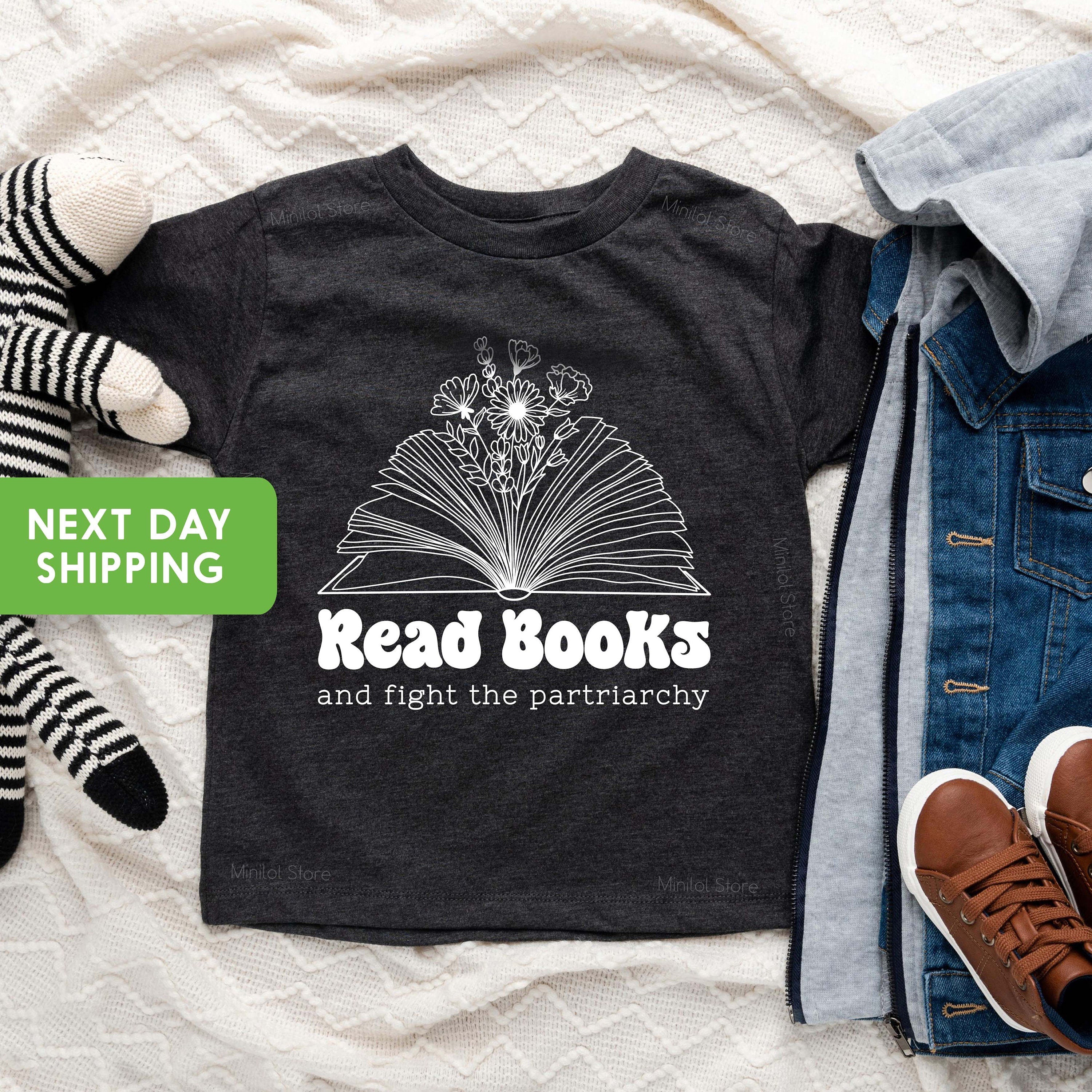 Read Books and Fight the Patriarchy Onesie®, Cute Feminism Natural Bodysuit, Feminist Toddler Shirt, Shirt for Feminist Kids, Activist Shirt