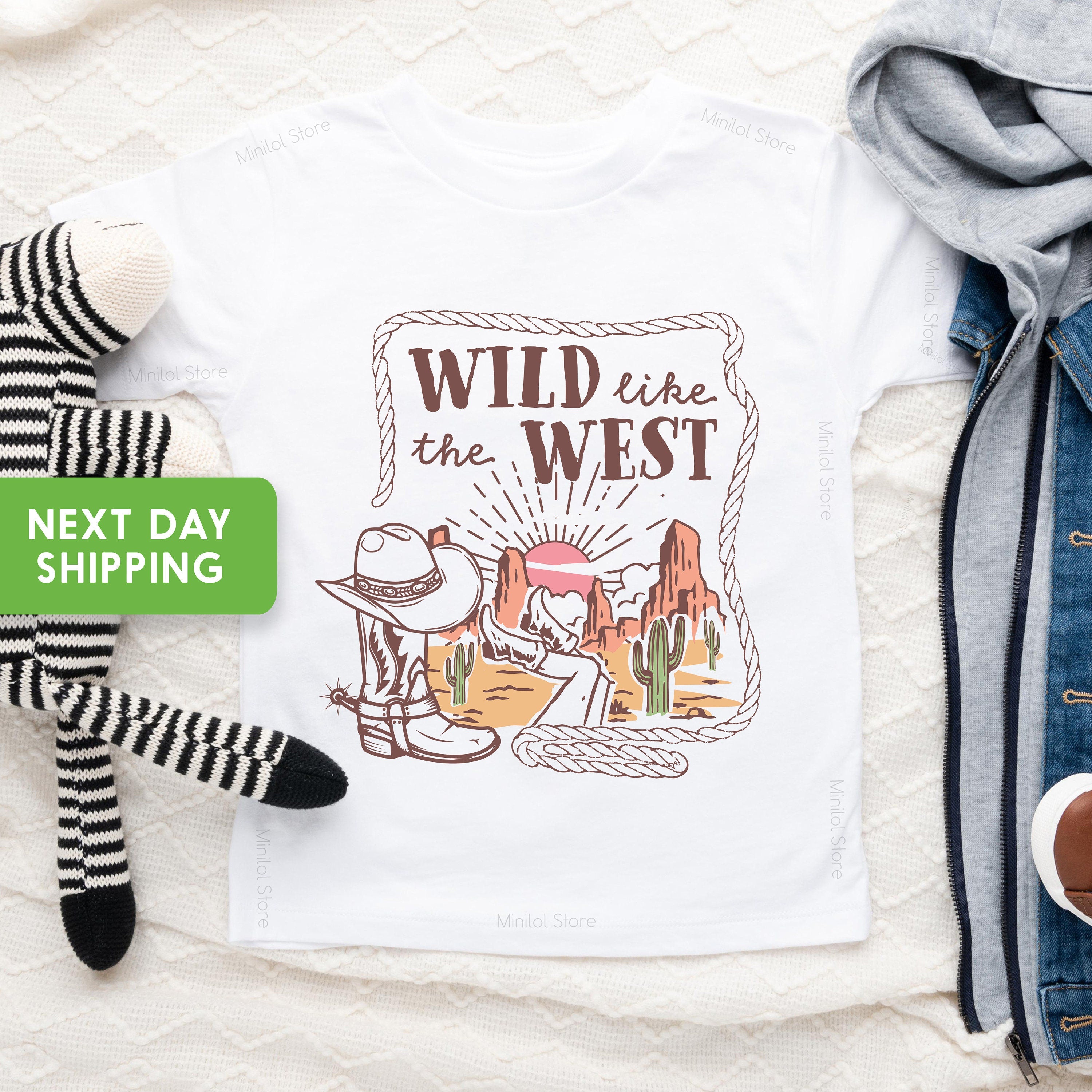 Wild Like the West Toddler Shirt, Vintage Desert Bodysuit, Western Toddler Shirt, Popular Youth Shirt, Rodeo Shirt, Funny Toddler Shirt