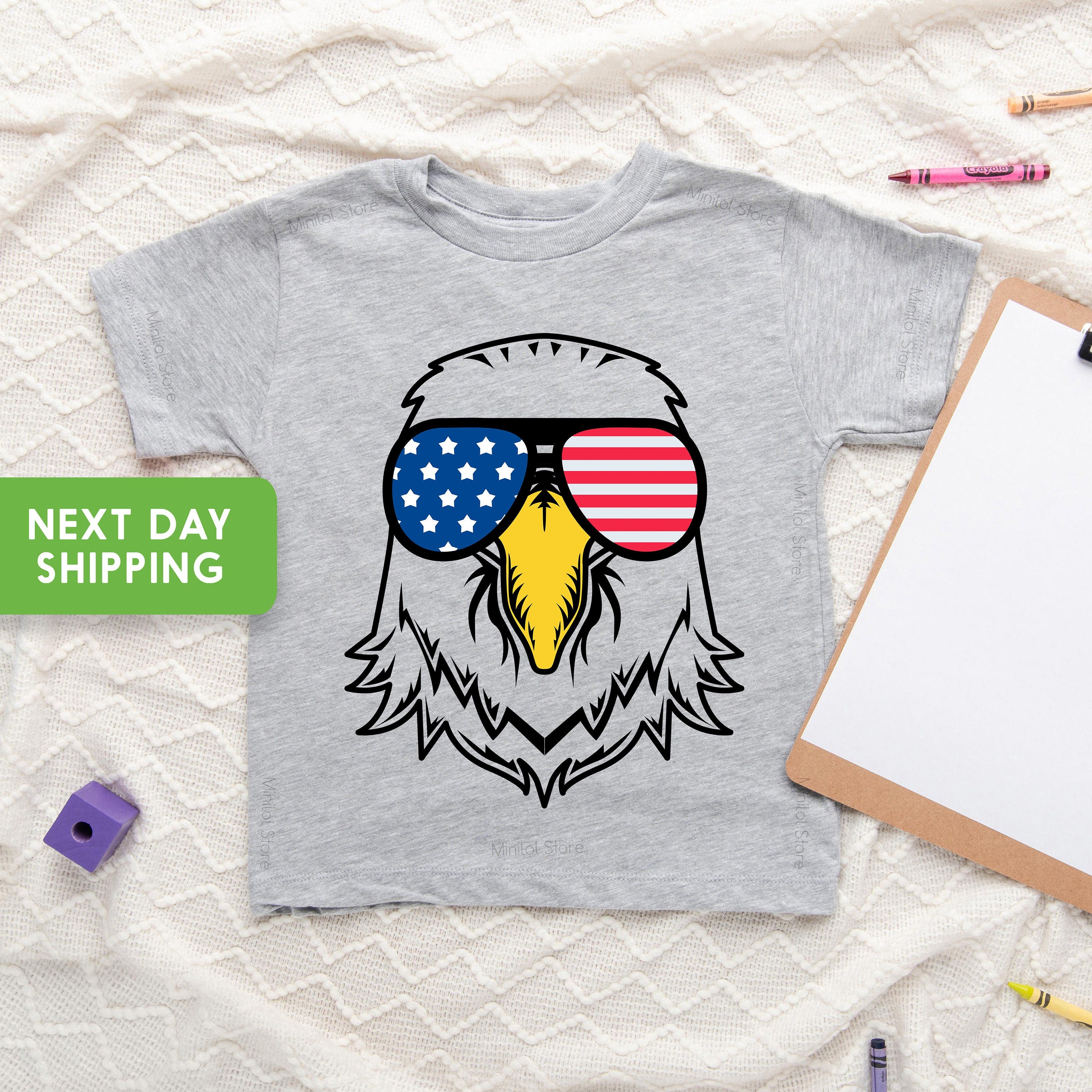 Patriotic Eagle Toddler Shirt, Boys America Natural Tee, 4th of July Kids Shirt4th of July Shirt, Memorial Day, Flag Shirt, Vintage Onesie®