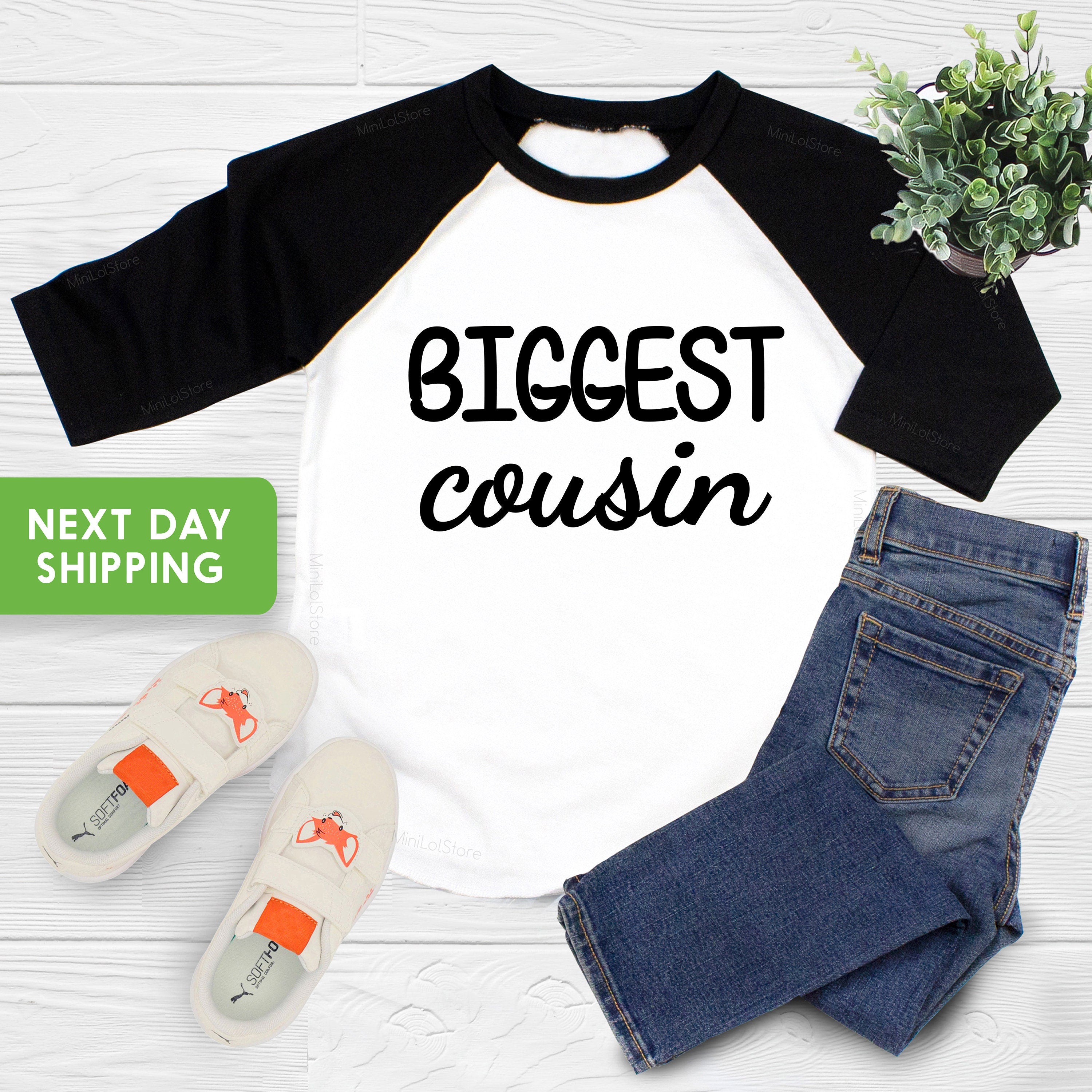 Big Cousin Little Cousin Shirts, Biggest Littlest Matching Cousin Crew Shirts, Pregnancy Reveal, New Baby Cousin Announcement Onesie®