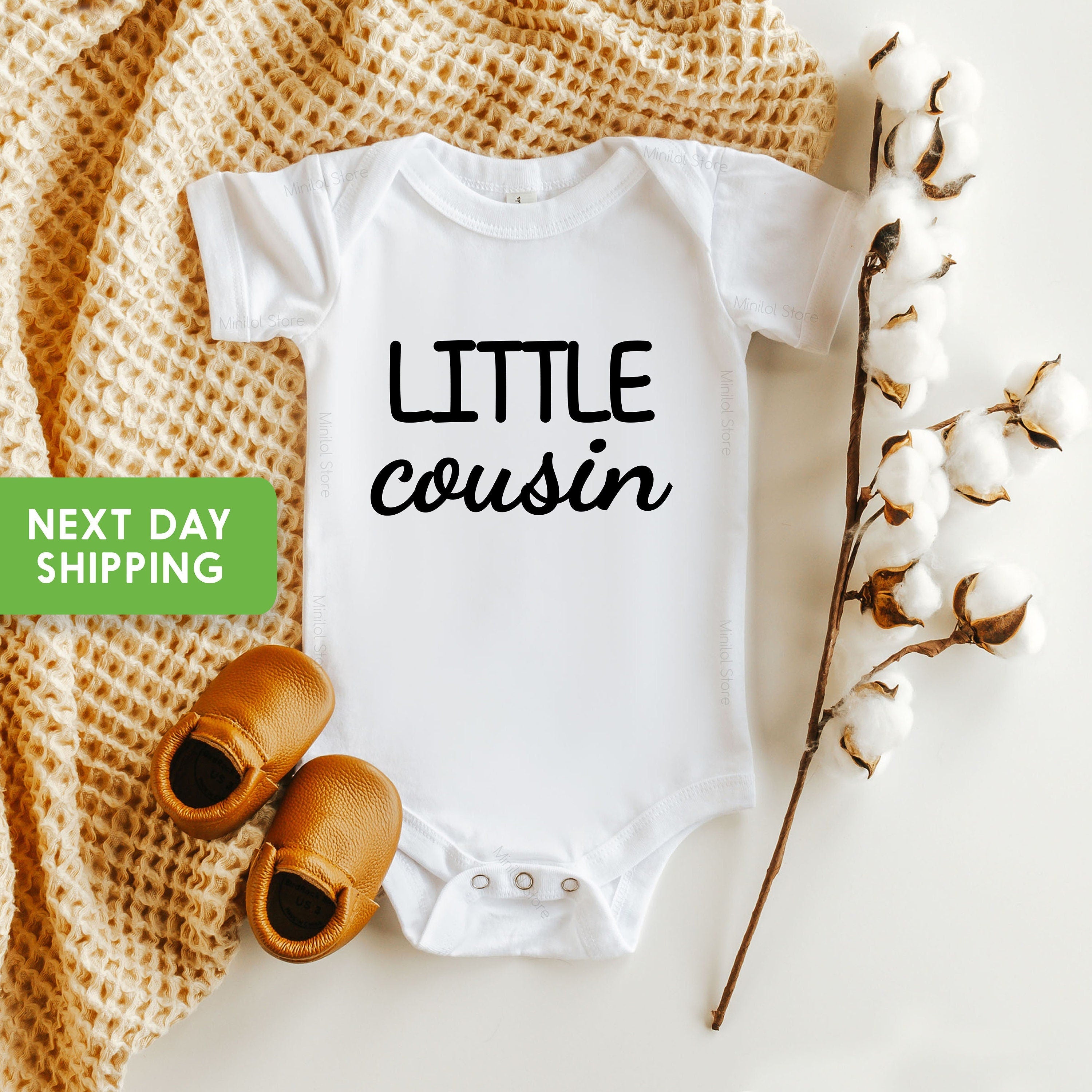 Big Cousin Little Cousin Shirts, Biggest Littlest Matching Cousin Crew Shirts, Pregnancy Reveal, New Baby Cousin Announcement OnesieĀ®