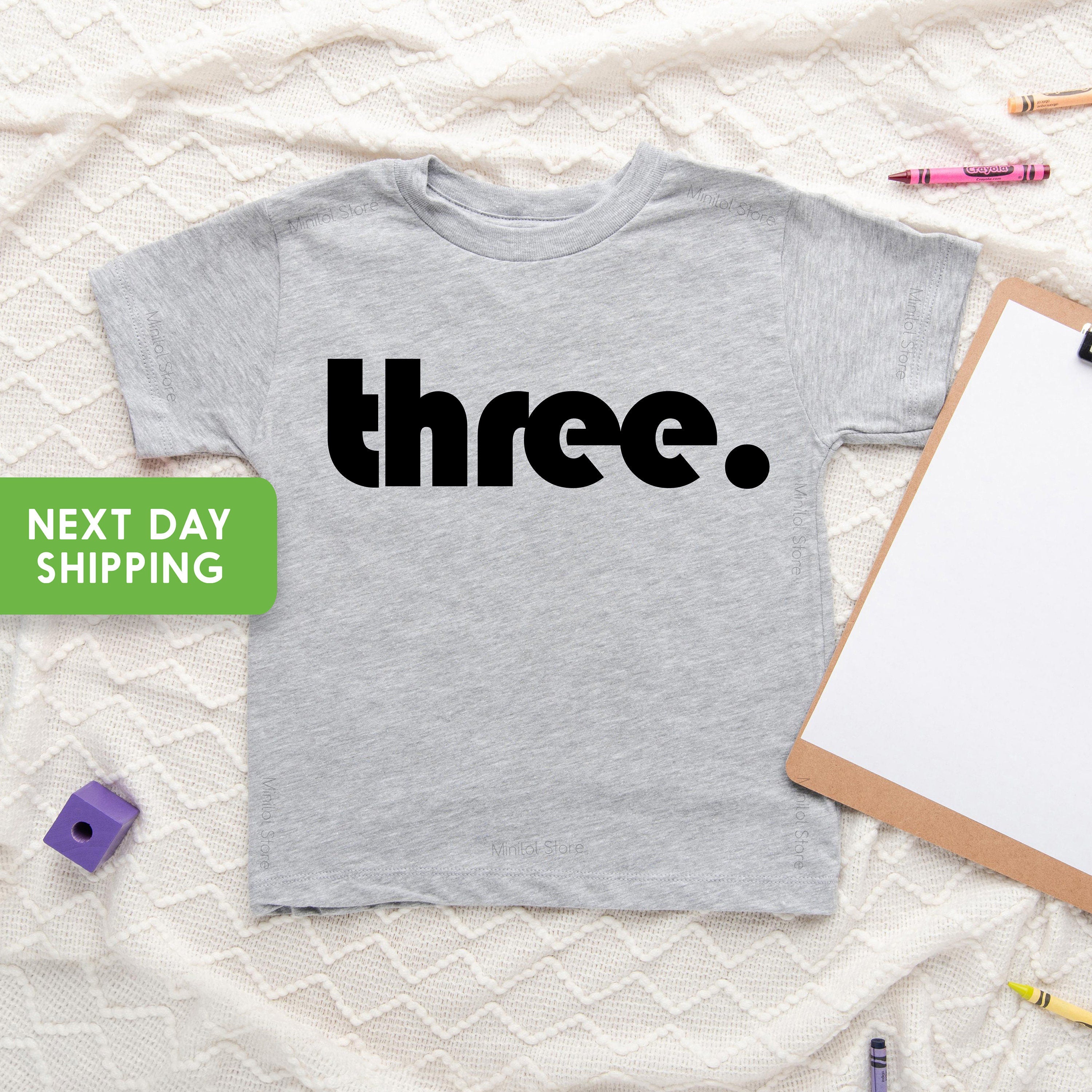 Three Birthday Kids Shirt, 3rd Birthday Kids Shirt, 3rd Birthday Outfit, Kids Birthday Shirt, Threenager Birthday Tshirt