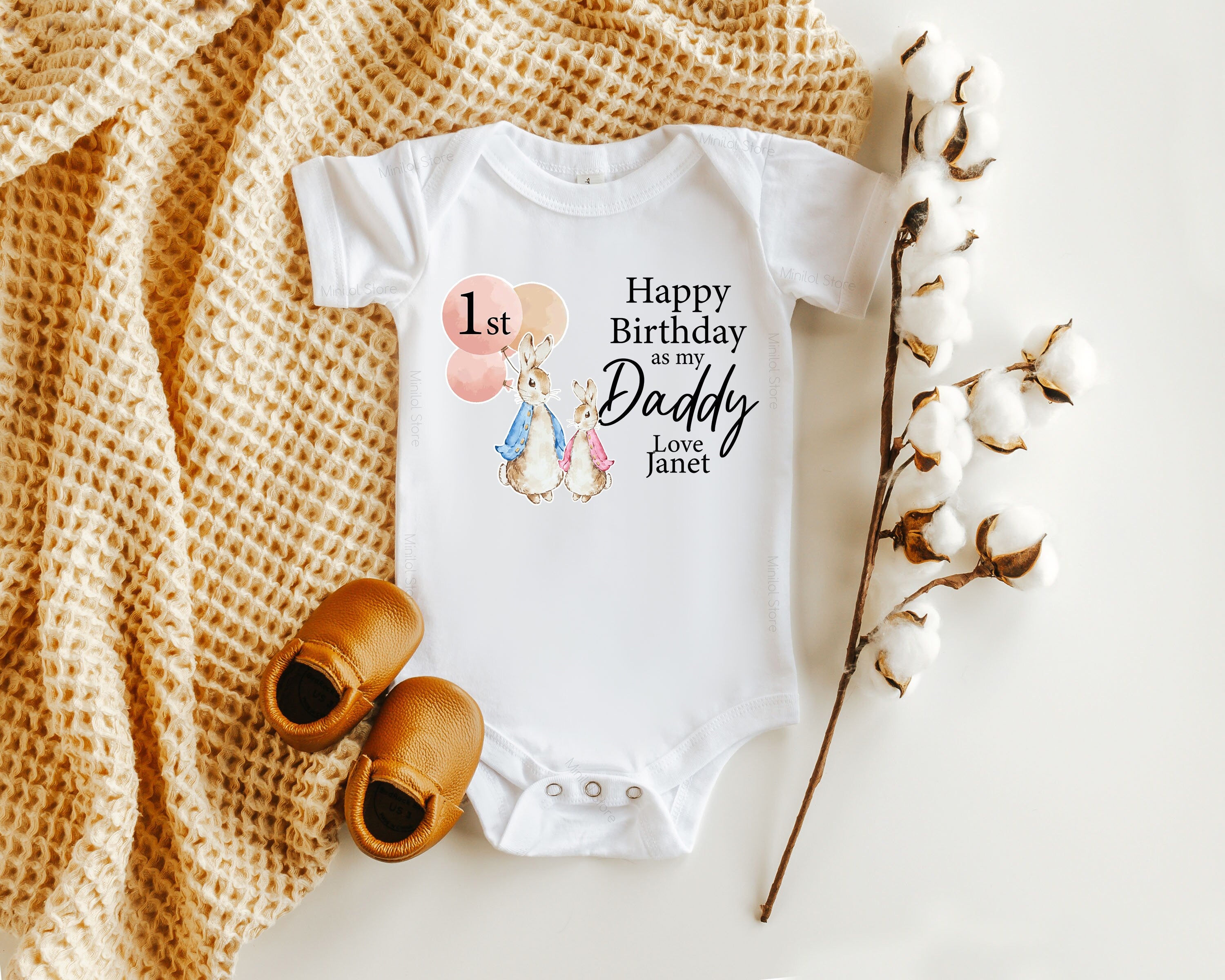 Custom Happy 1st Birthday as My Daddy Baby Outfit, First Birthday, 1st Birthday Daddy, Dad Birthday, New Dad Gift, 1st Birthday as a Daddy