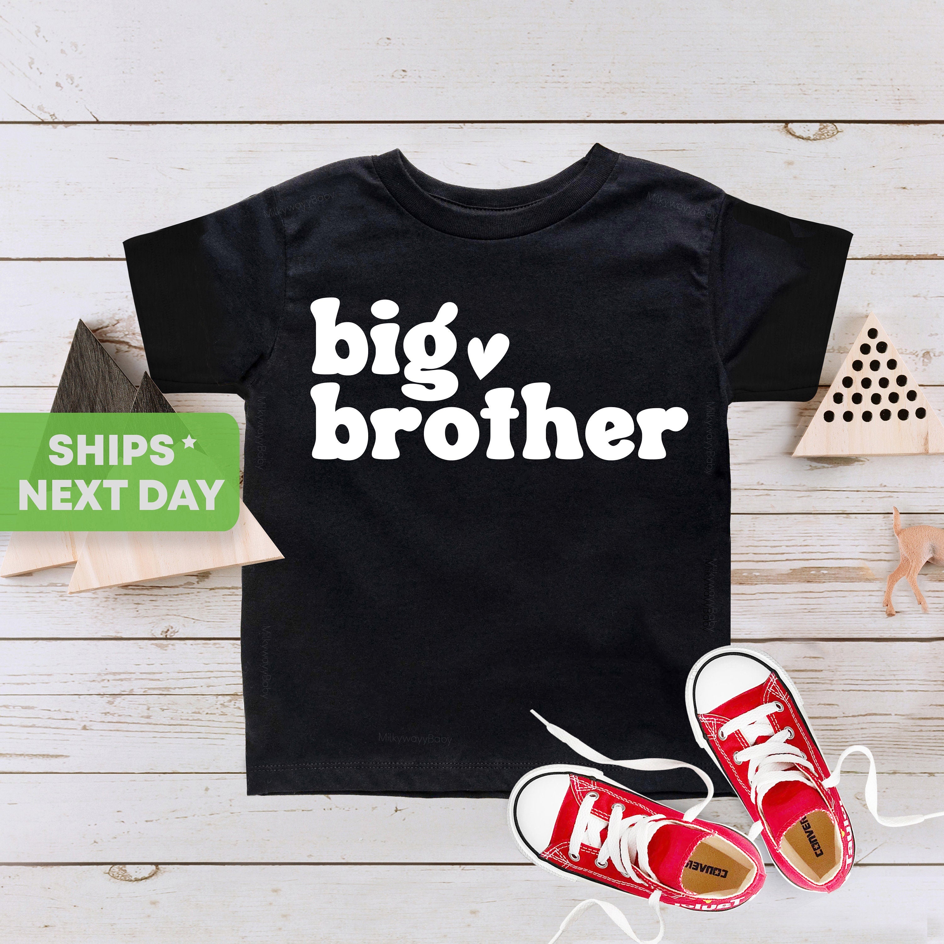 Big Brother Toddler Shirt, Retro Kids Pregnancy Announcement Shirt, Sibling Infant Toddler & Youth Tee