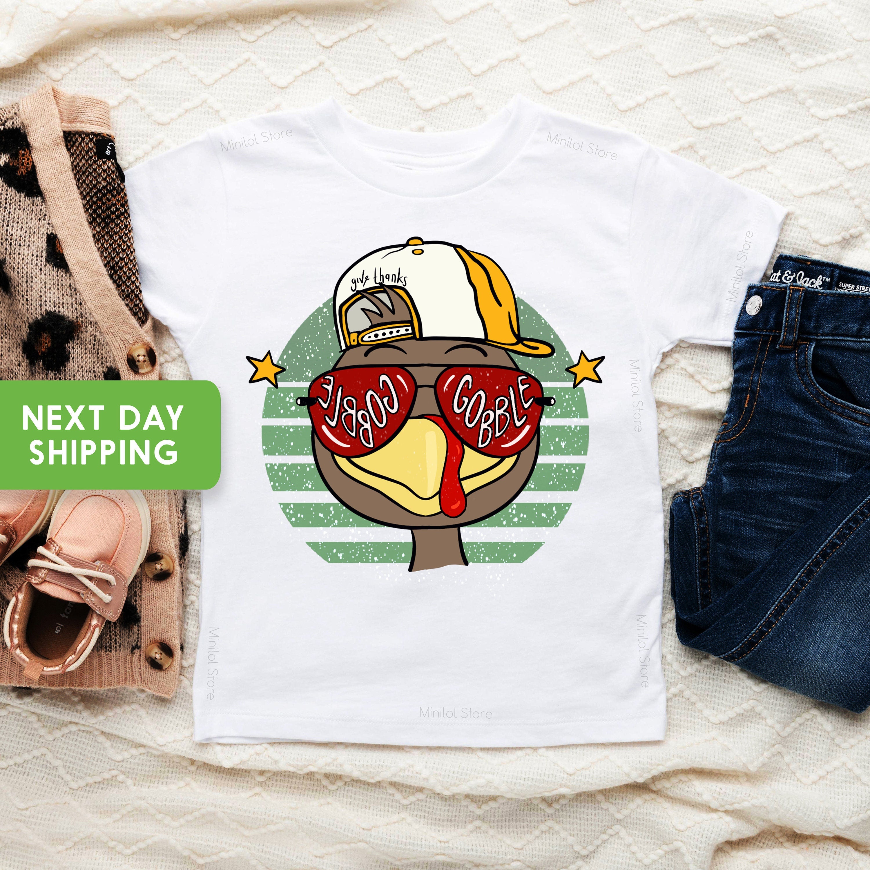 Turkey Toddler Shirt, Thanksgiving Baby Bodysuit, Kids Shirt, Gobble Gobble Toddler Tee, Thanksgiving OnesieĀ®