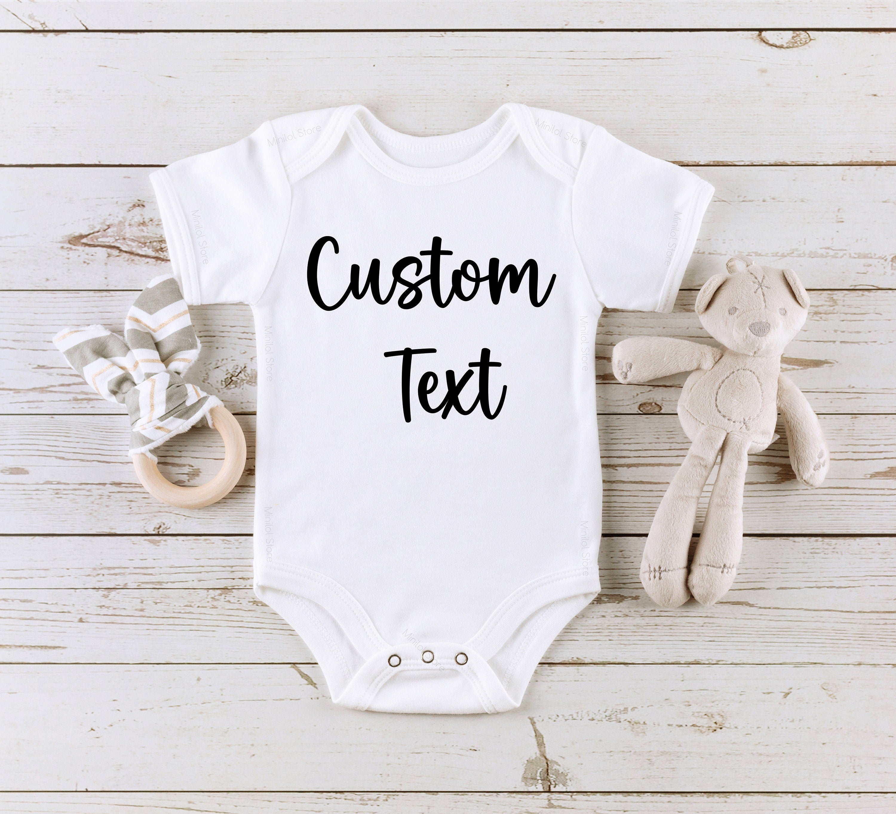 Custom Text Onesie®, Your Text Printed Directly Onto a Bodysuit, Custom Baby Bodysuits, Custom Text Kids Shirt, Personalized Onesie®