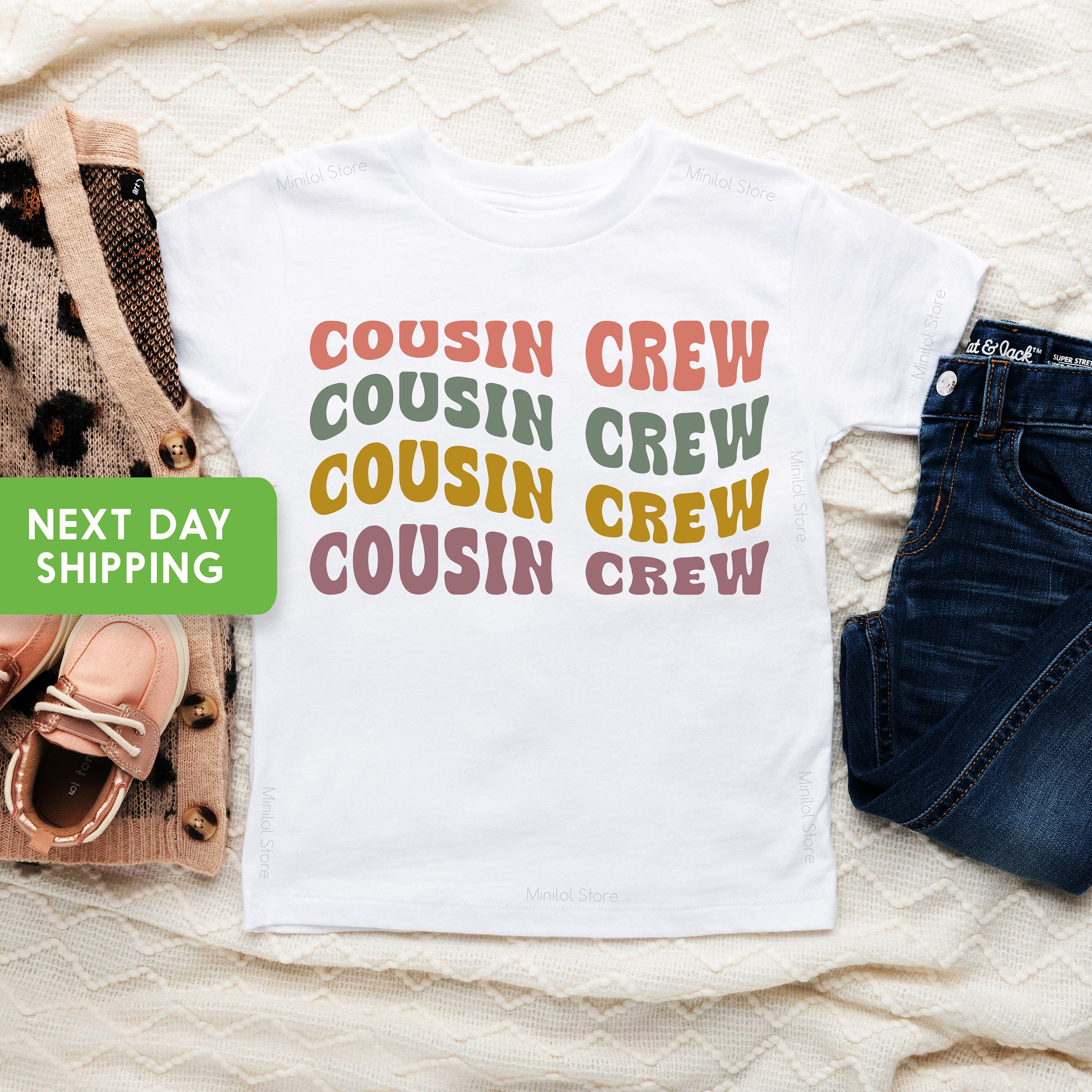 Retro Cousin Crew Toddler Shirt, Cousin Crew Shirt for Kids, Cousin Crew Christmas Group Shirt, New Cousin Gift, Matching Cousin Crew Shirt