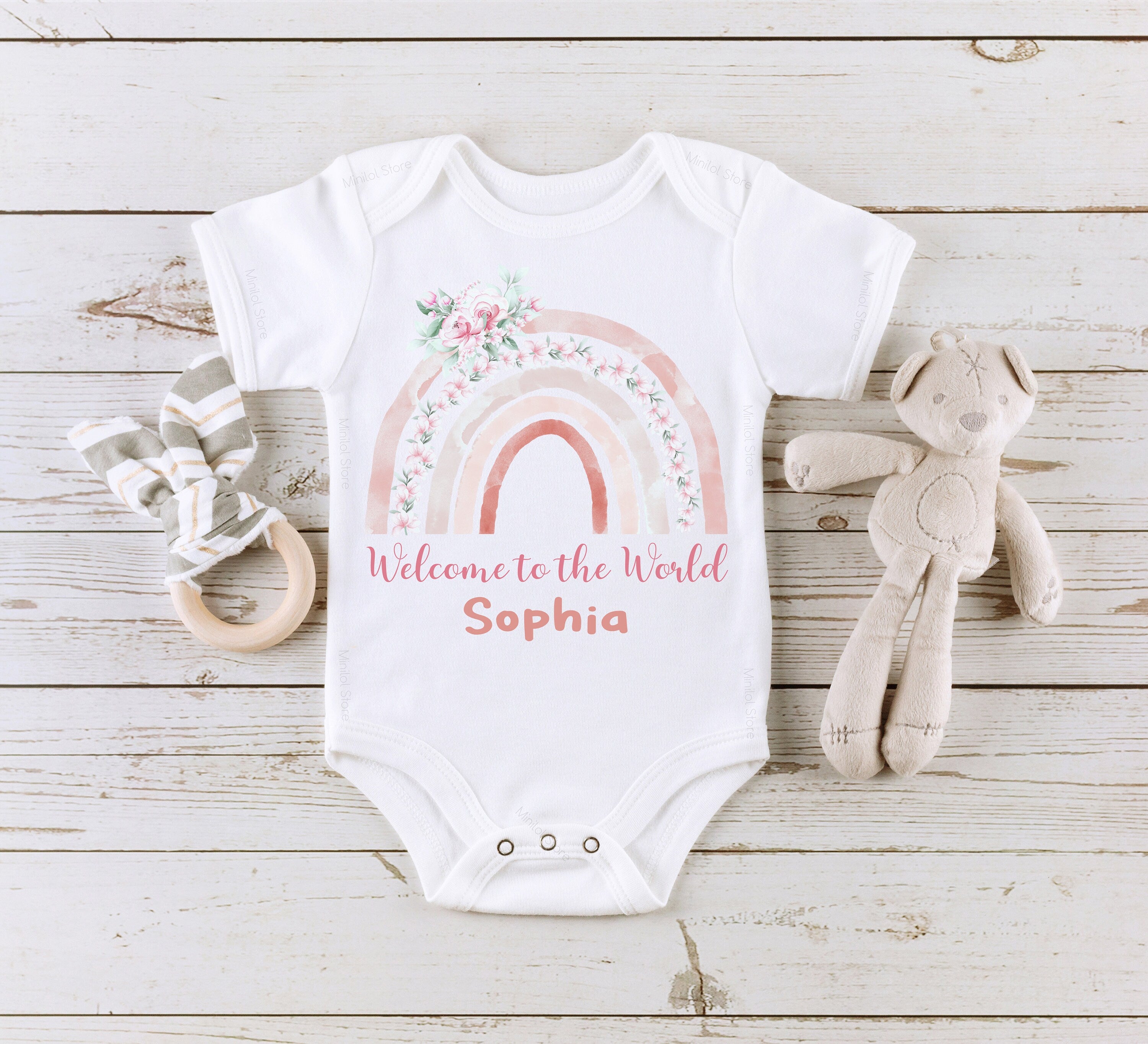 Personalised Hello World Babygrow, New Girl Gift, Coming Home Gift, New Baby, Pregnancy Announcement Onesie®