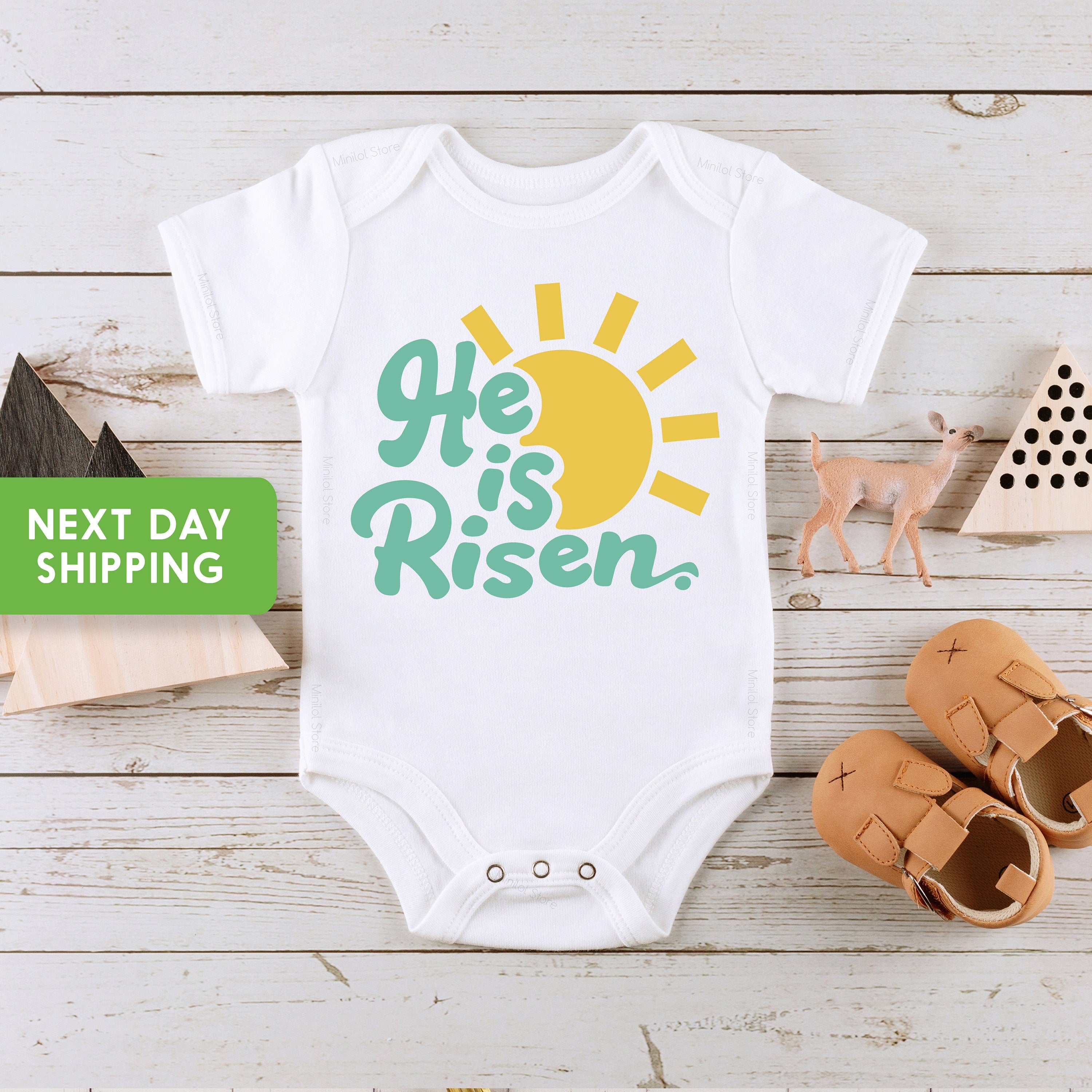 Christian Shirts for Kids, Jesus Shirt, He is Risen Infant, Toddler & Youth Tee, Kids Easter Shirt, Easter Retro Toddler Shirt
