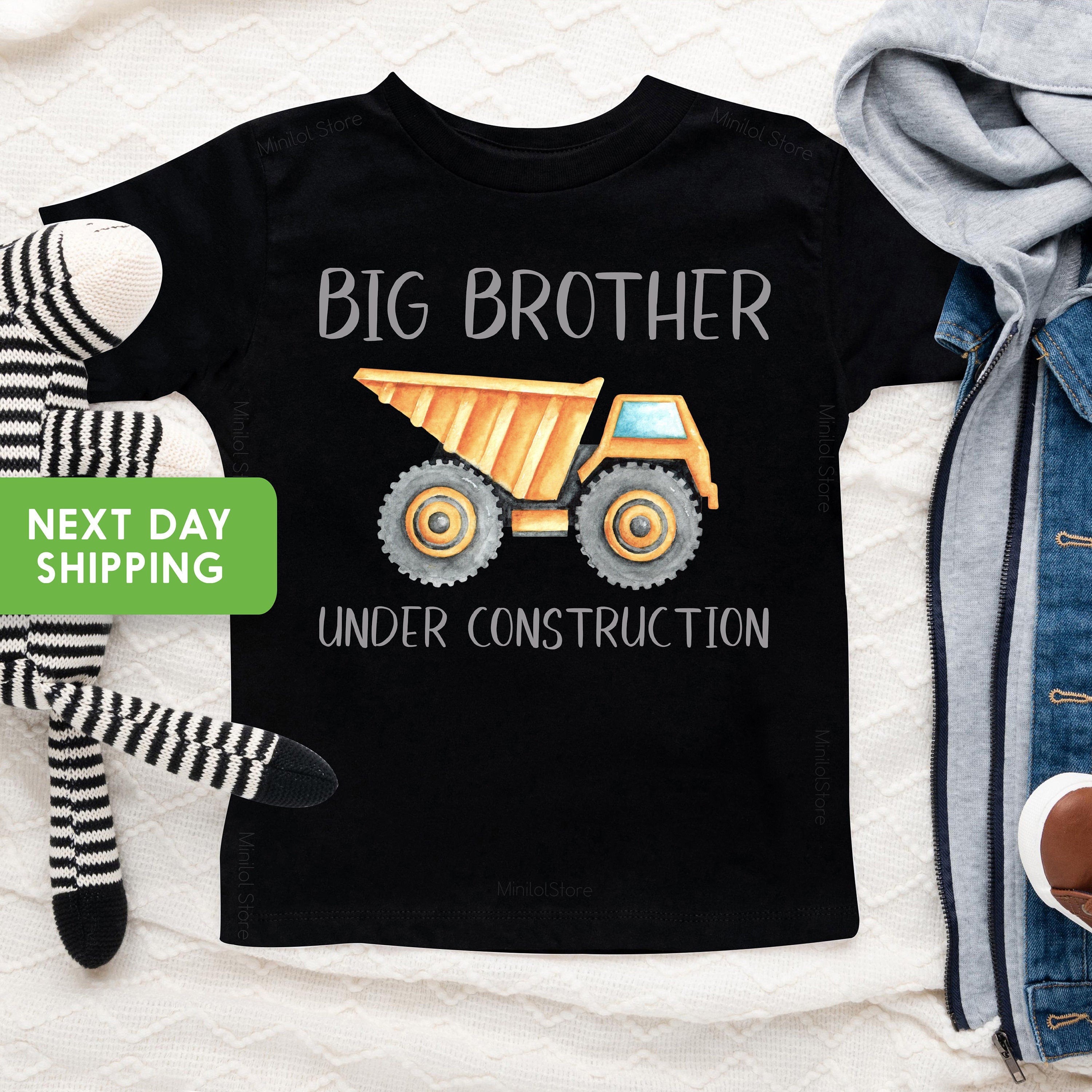 Big Brother Shirt, Big Brother Under Construction Shirt, Brother Digger Bodysuit, Pregnancy Reveal Shirt, Pregnancy Announcement