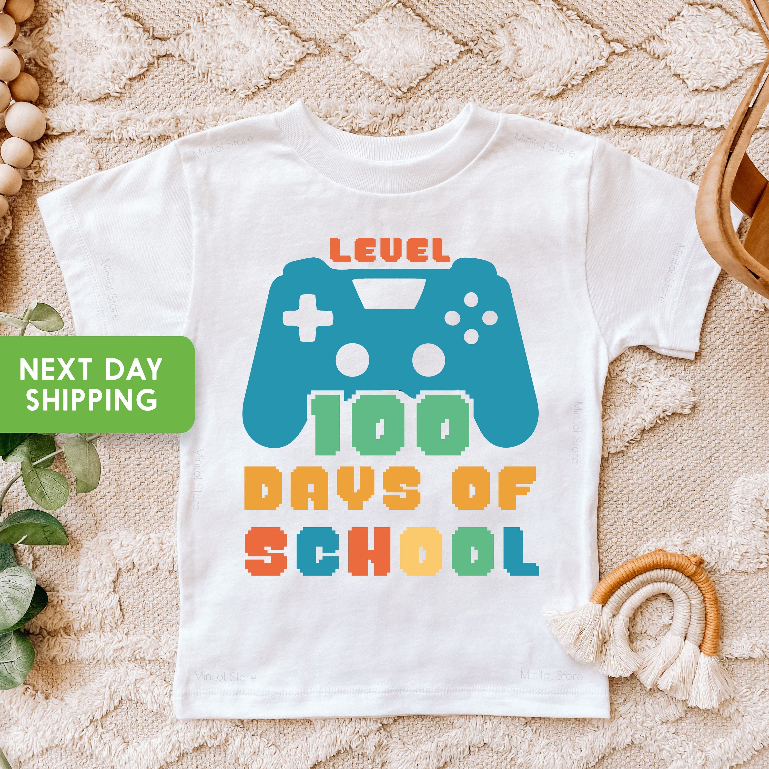 Level 100 Days of School Shirt, 100th Day Of School, 100 Days School Shirt, Boys 100th Day, Girls 100th Day, Gaming 100 Days Of School Shirt