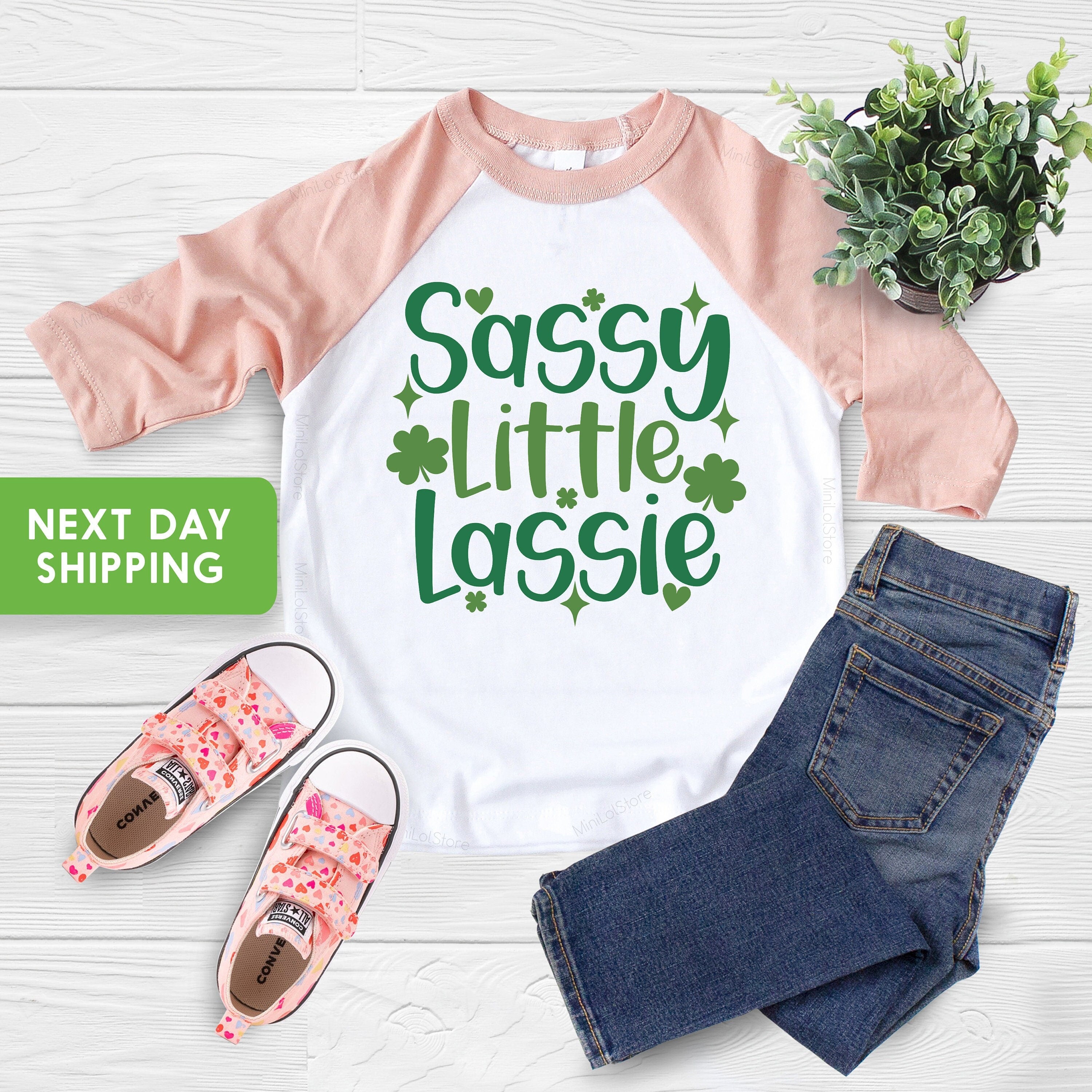 Sassy Little Lassie Toddler Girl Shirt, St. Patrick's Day Girls Shirt, Funny St. Patrick's Day Girls Gift, Funny Irish Toddler Shirt