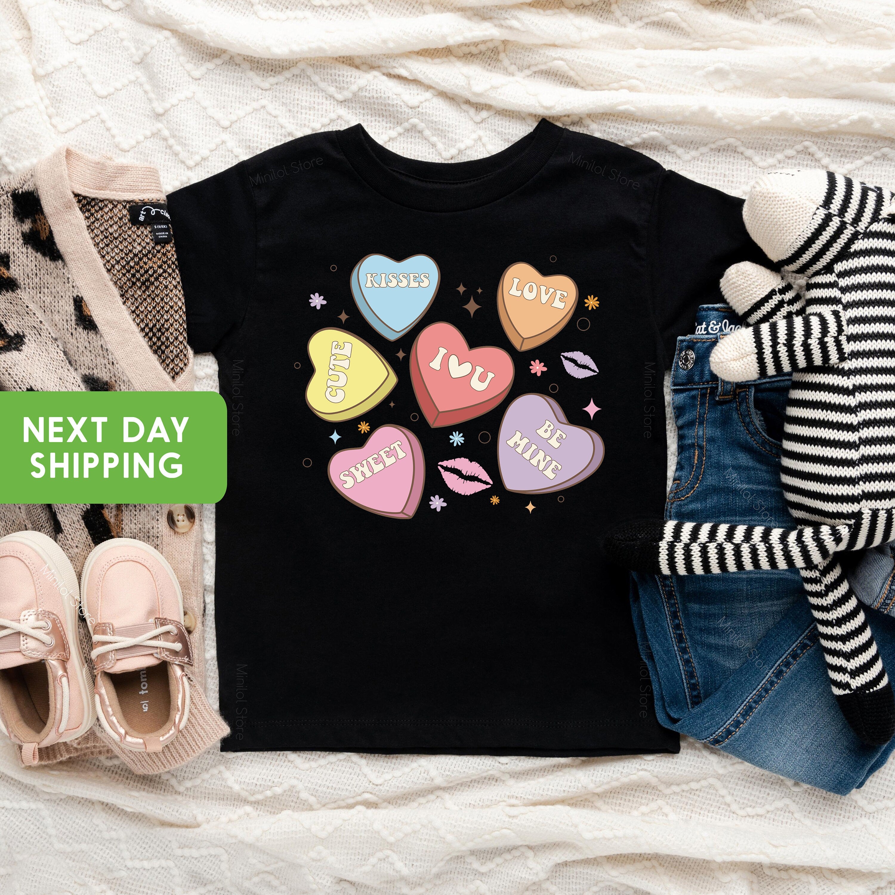 Hearts Toddler Shirt, Cute Valentines Day Kids Shirt, Valentines Baseball Tee, Valentine's Day Onesie®, Valentine's Day Toddler Shirt