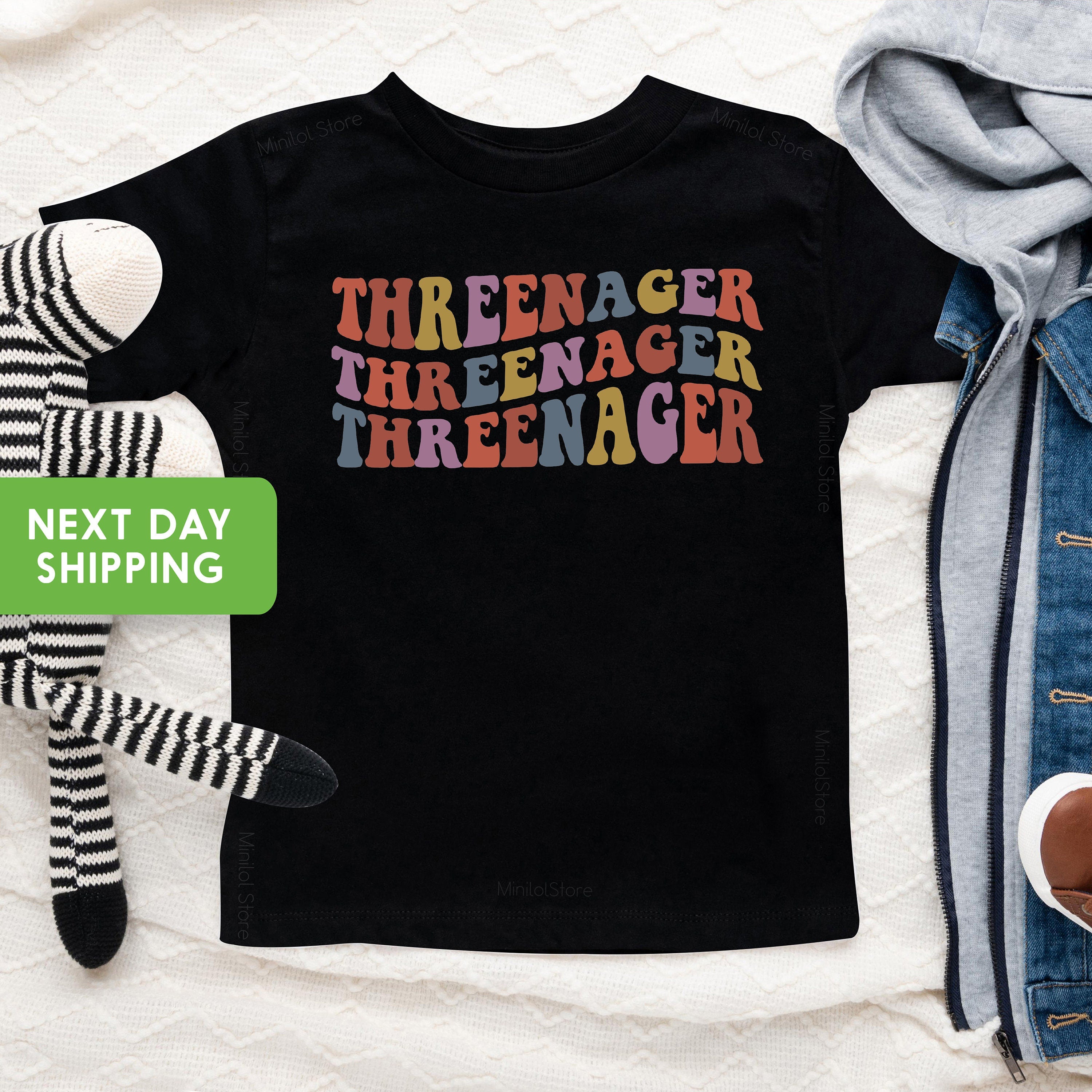 Threenager Shirt, Birthday Shirt for Girl, Three Years Old Birthday, 3rd Birthday Outfit, Heart Shirt, Baby Shirt, Third Birthday Shirt