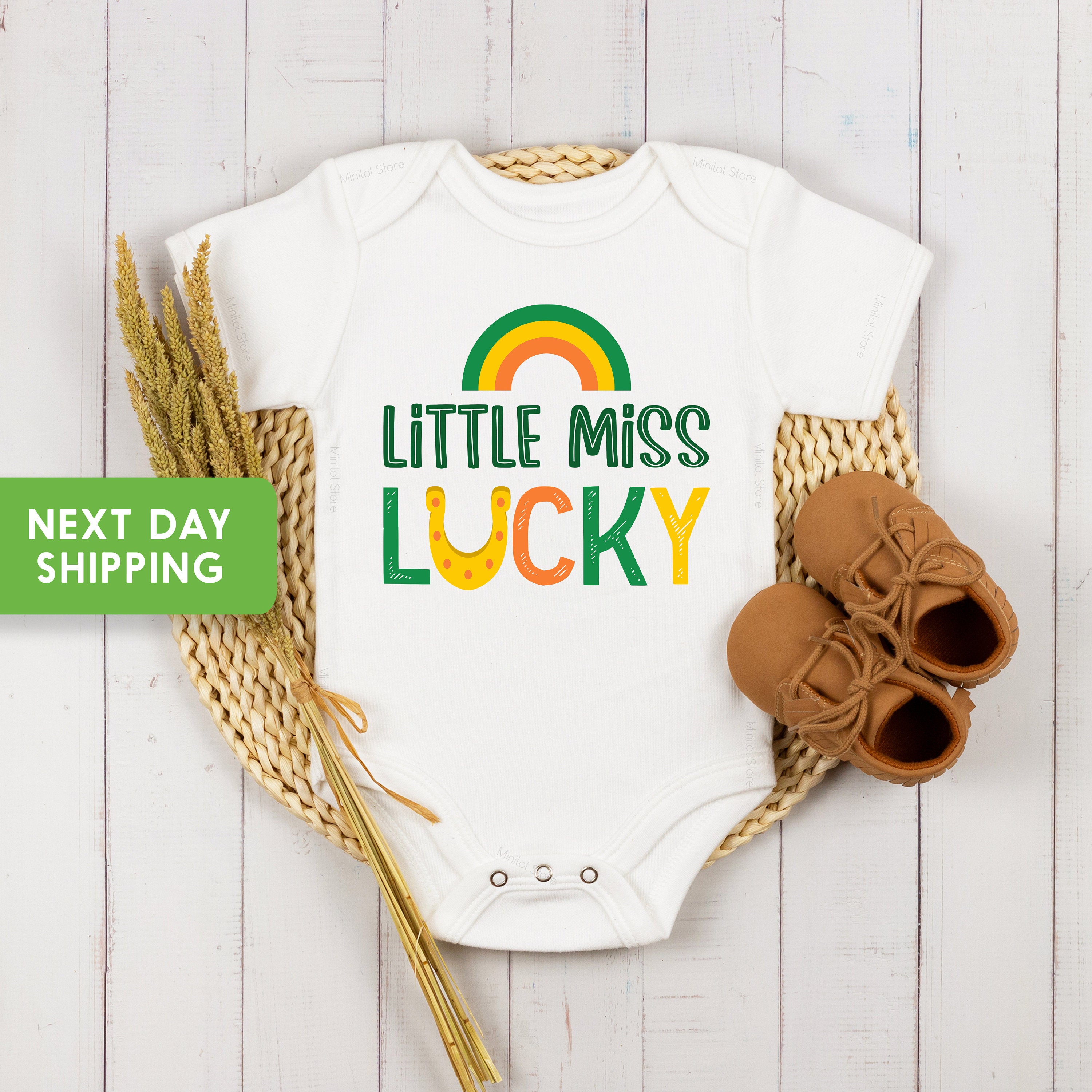 Little Miss Lucky Onesie®, Lucky Irish Toddler Shirt, Cute Shamrock Baby Bodysuit, St Patricks Day Gift For Girls, Lucky Girl Tees
