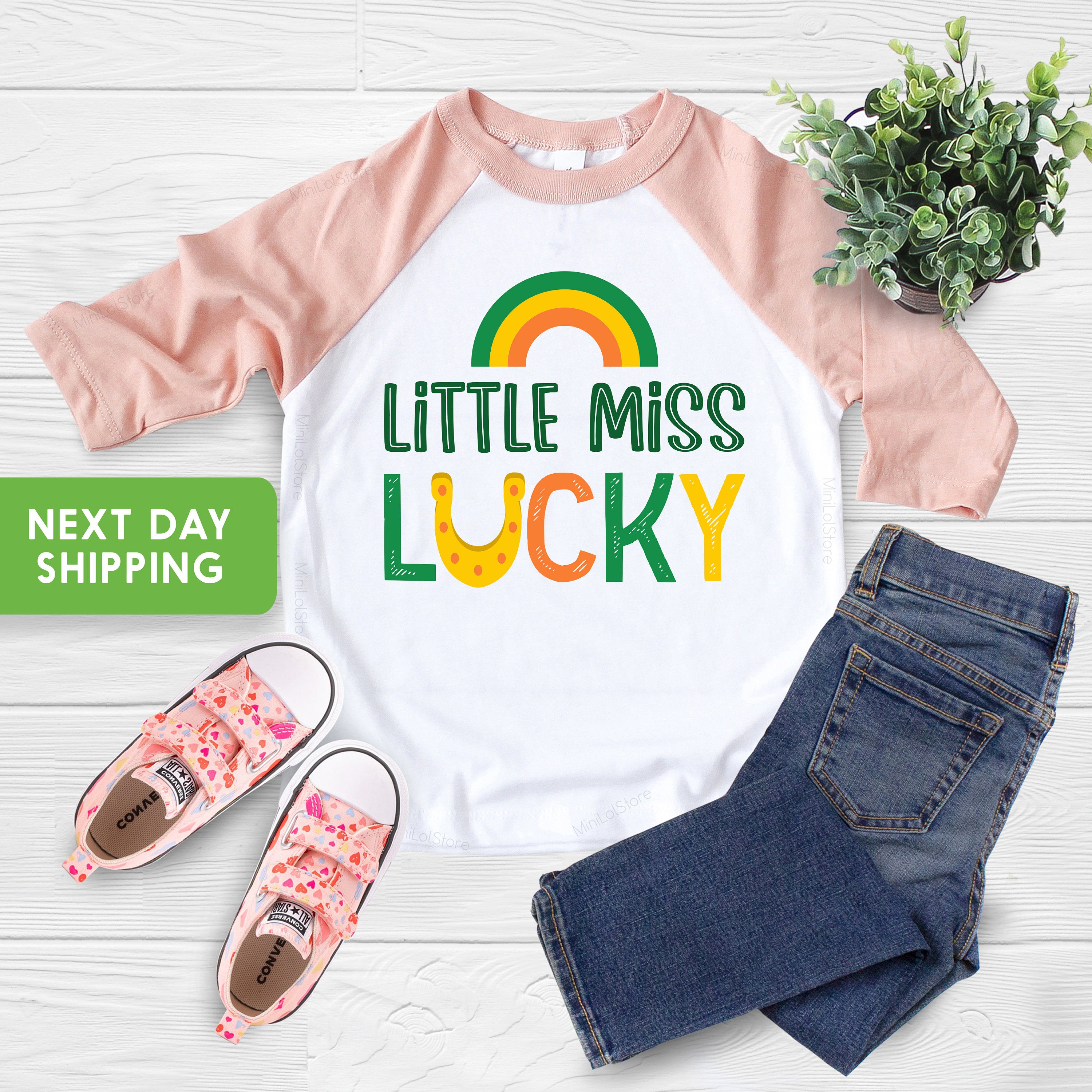 Little Miss Lucky OnesieĀ®, Lucky Irish Toddler Shirt, Cute Shamrock Baby Bodysuit, St Patricks Day Gift For Girls, Lucky Girl Tees