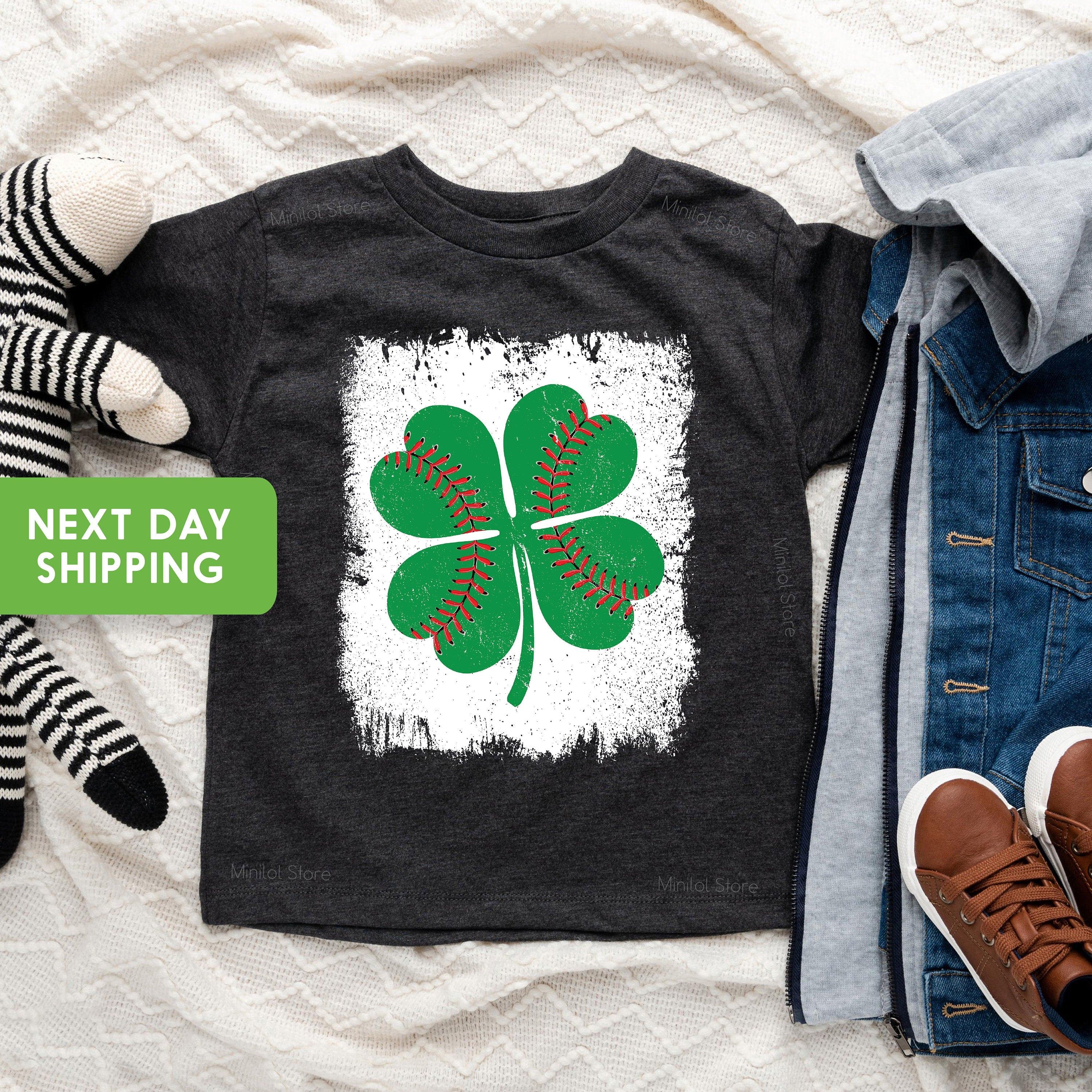 Baseball Shamrock Toddler Shirt, Lucky Baseball Baby OnesieĀ®, St Patrick's Day Kids Shirt, Baseball Baby OnesieĀ®, Lucky Baseball Kids Shirts