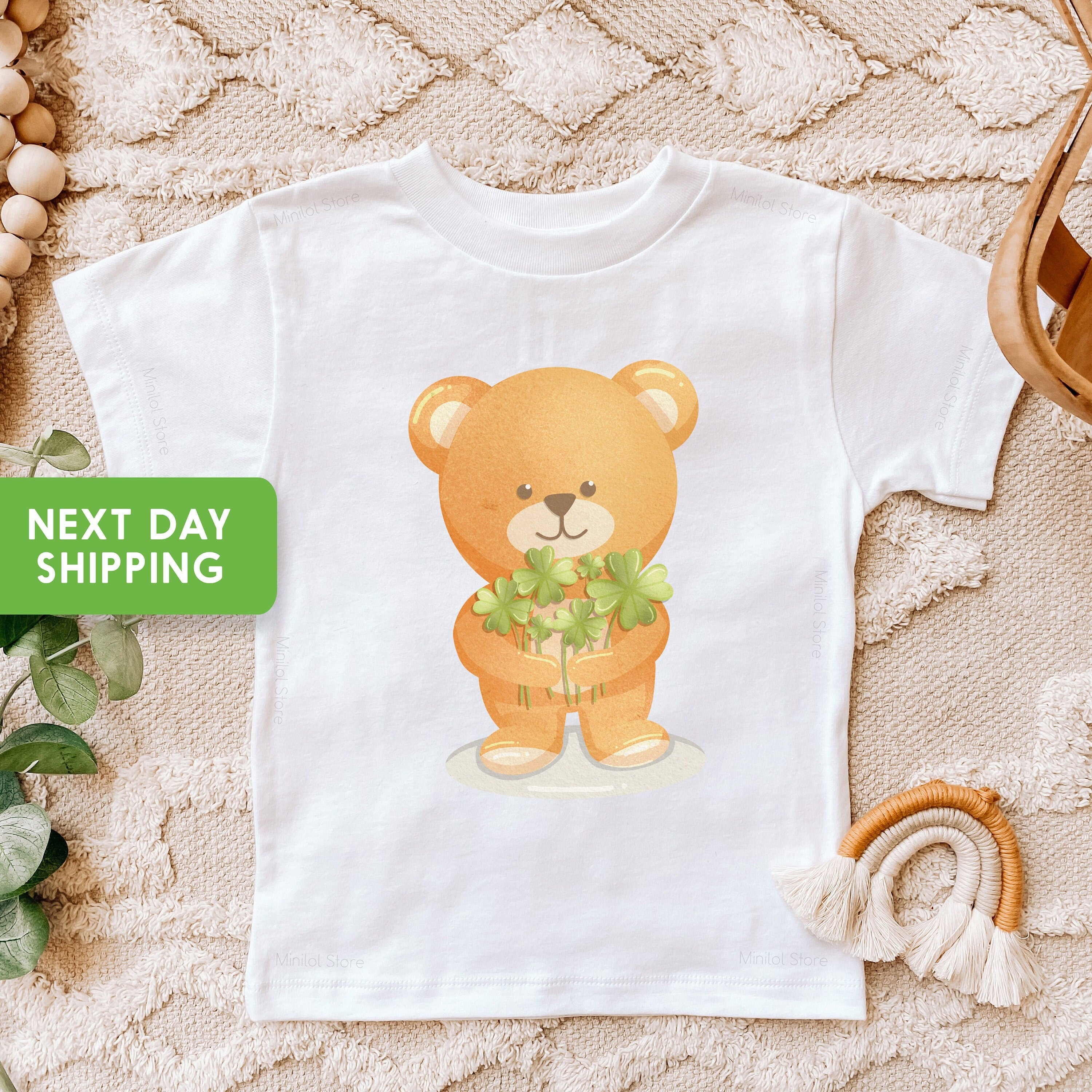 Cute Bear St. Patrick's Day Shirt, Kids St Paddy's Day T-Shirts, St. Patrick's Day Infant Toddler Shirt, St Pattys Day OnesieĀ® Toddler Shirt