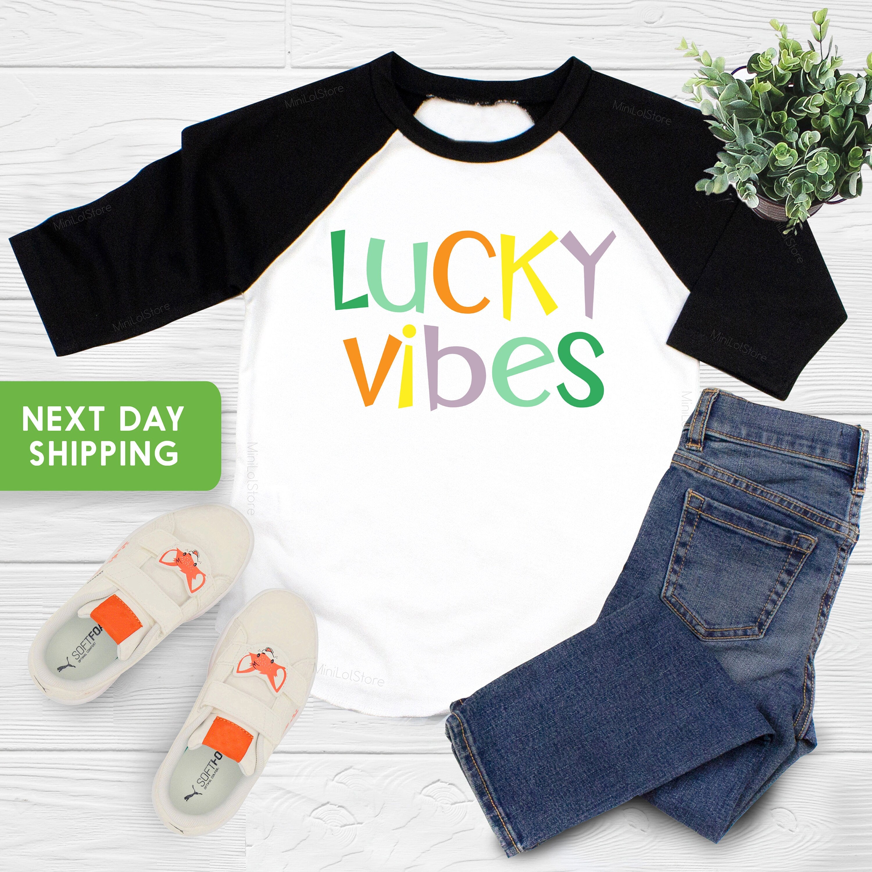 Lucky Vibes Baby Onesie®, St Patricks Day Toddler Shirt, St. Patrick's Day Baby Onesie®, St Patrick's Day Retro Onesie®, March Baby Onesie®