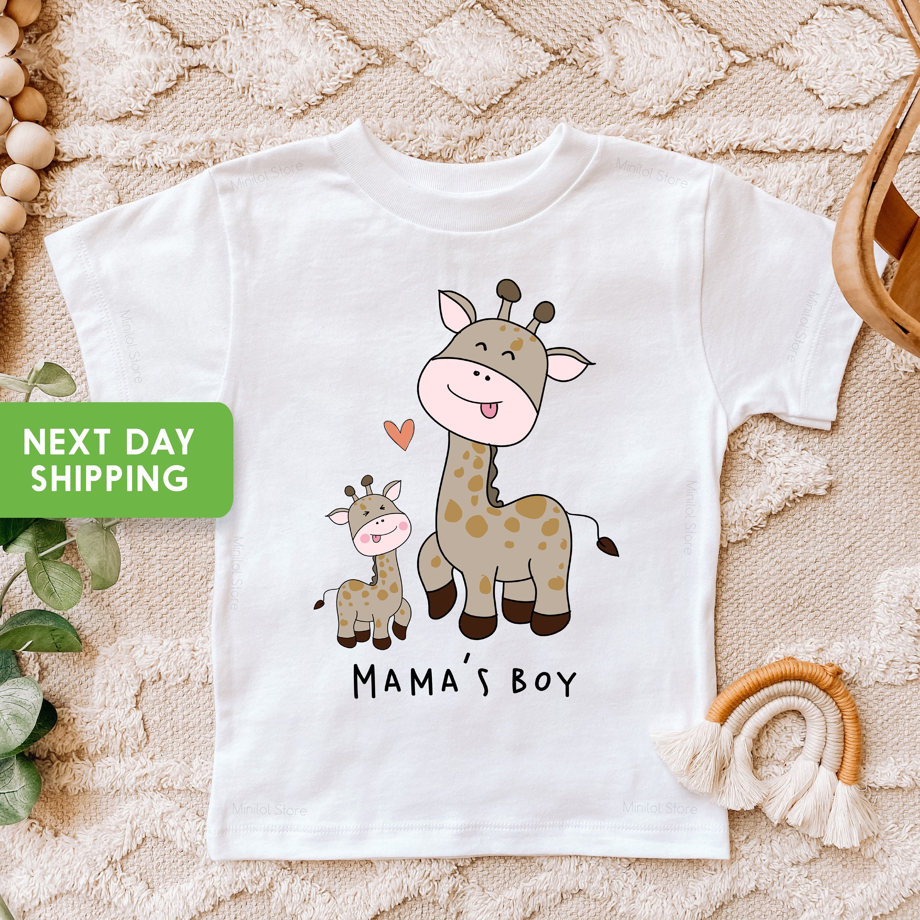 Cute Mama's Boy Giraffe Onesie®, Mama's Boy Baby Onesie®, Mother's Day Baby Boy Onesie®, Giraffe Onesie®, Cute Mama's Boy Toddler Shirts
