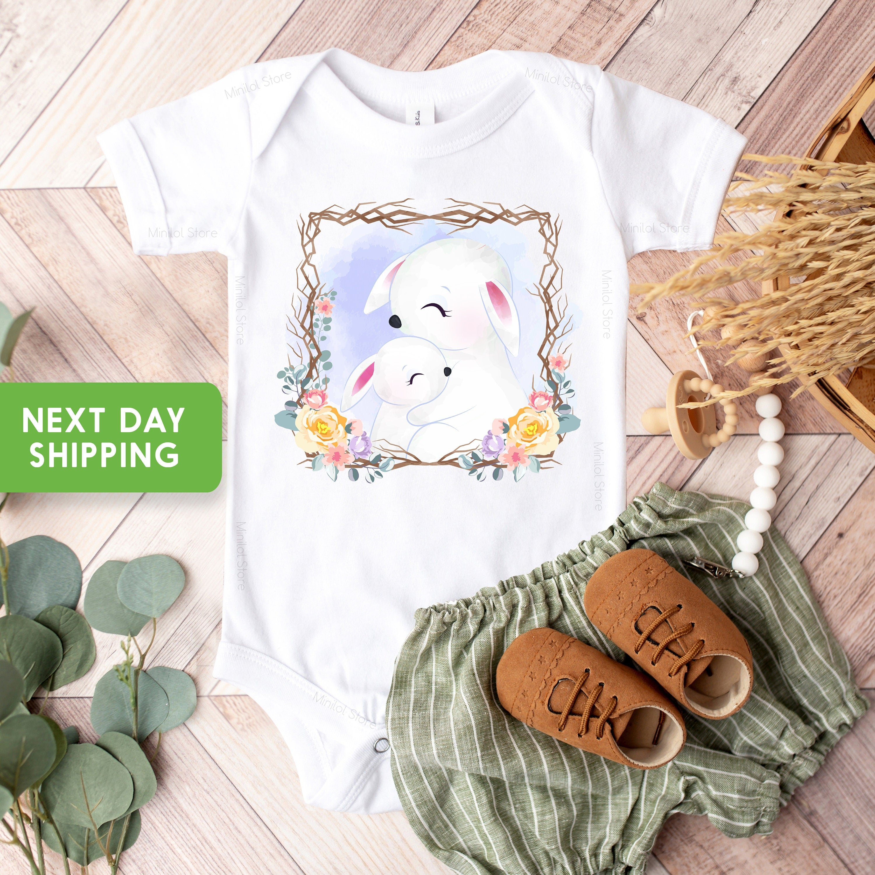 Rabbit Easter OnesieĀ®, Newborn Easter OnesieĀ®, Cute Easter Rabbit OnesieĀ®, Baby Easter Gifts, Easter Toddler Shirts, Kids Cute Easter Shirts