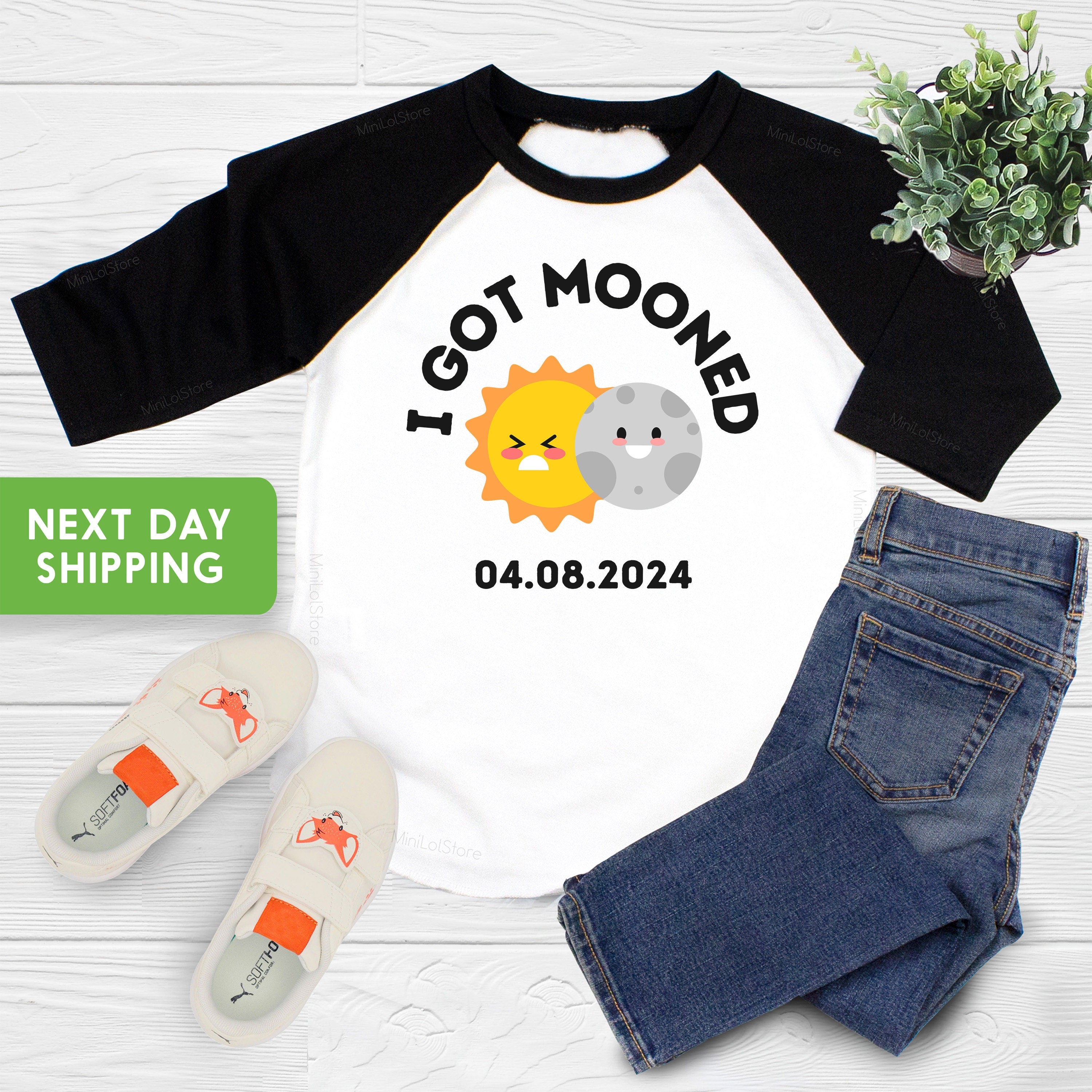 I Got Mooned Eclipse OnesieĀ®, Kids Eclipse Shirt, Eclipse Baby OnesieĀ®, Funny Eclipse Toddler Shirt, Kids Outfits for the Eclipse, Eclipse