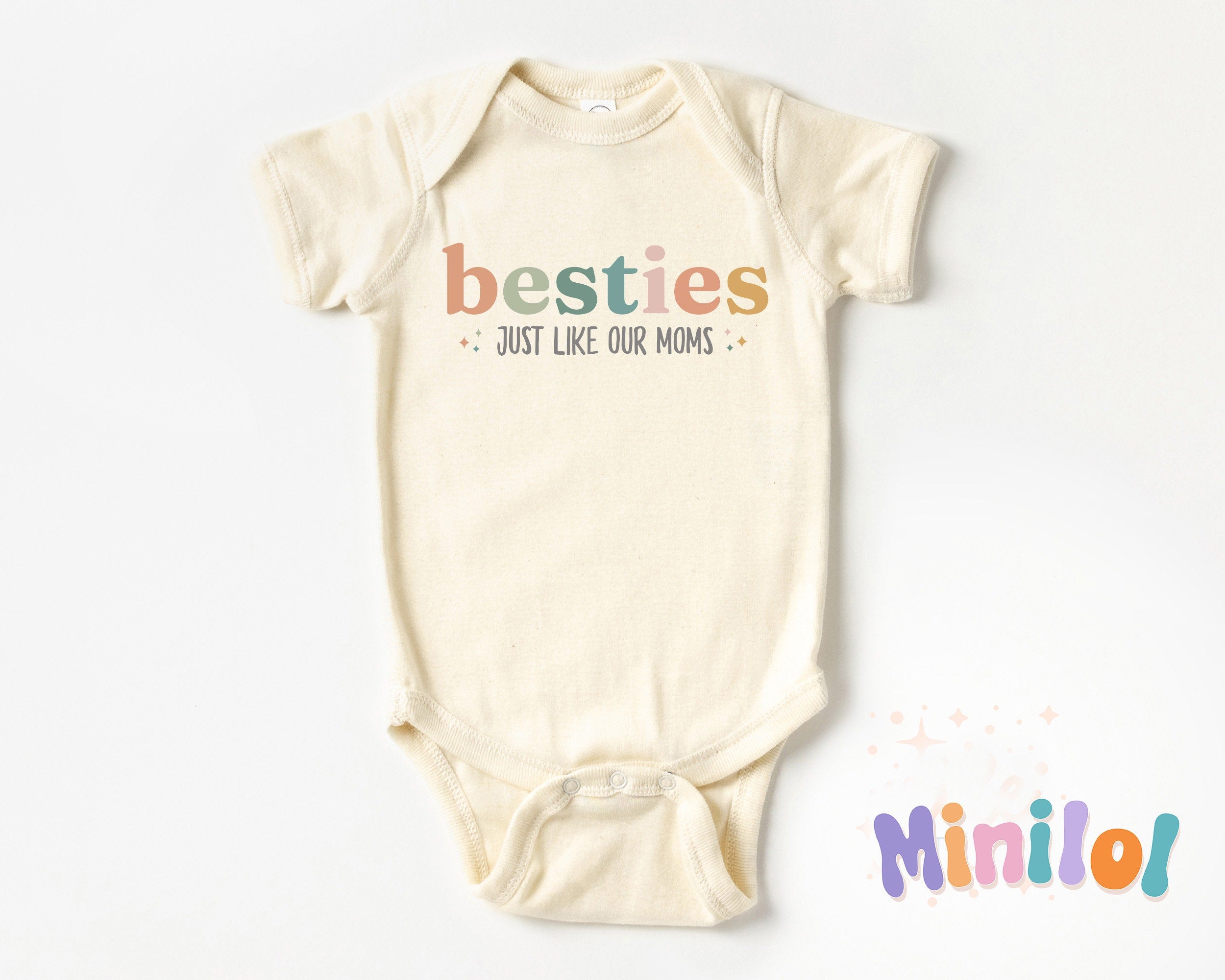 Besties Just Like Our Moms Baby OnesieĀ®, Natural Best Friend Bodysuit, Best Friend Outfit, BFF OnesieĀ®, Baby Shower Gift, Funny New Mom Gift