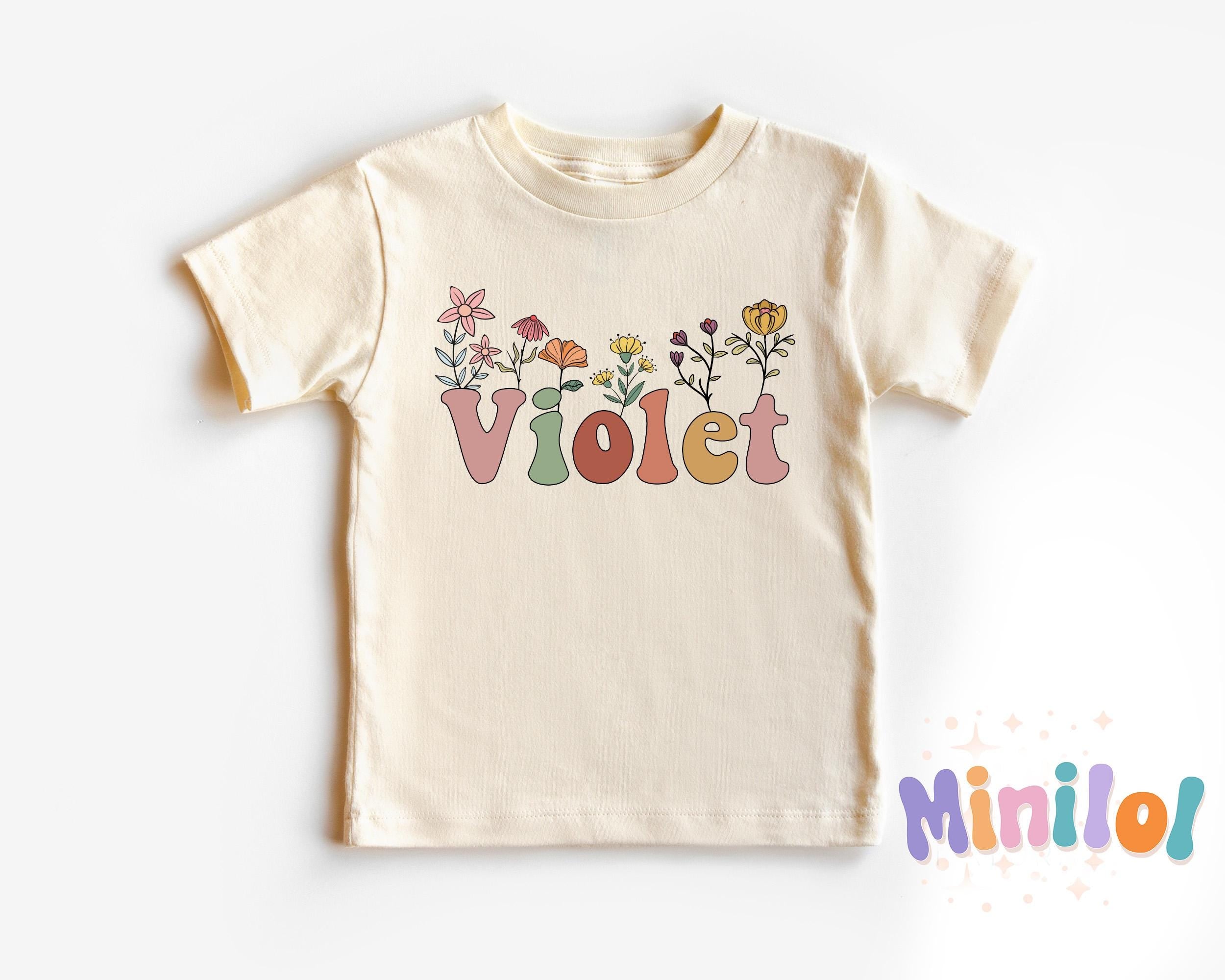 Personalized Wild Flower flower design on Baby Natural 3-6 months US kids numeric