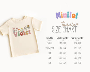 Personalized Wild Flower flower design on Baby Natural 12 months US kids numeric